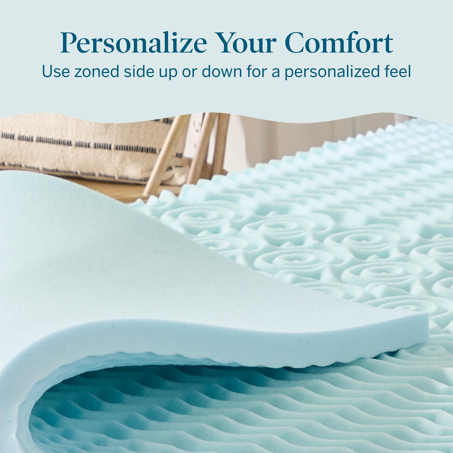 LUCID 2 Inch Gel Memory Foam Mattress Topper, Twin XL size – 5 Zones – Cooling Gel Infusion – CertiPur Certified Foam