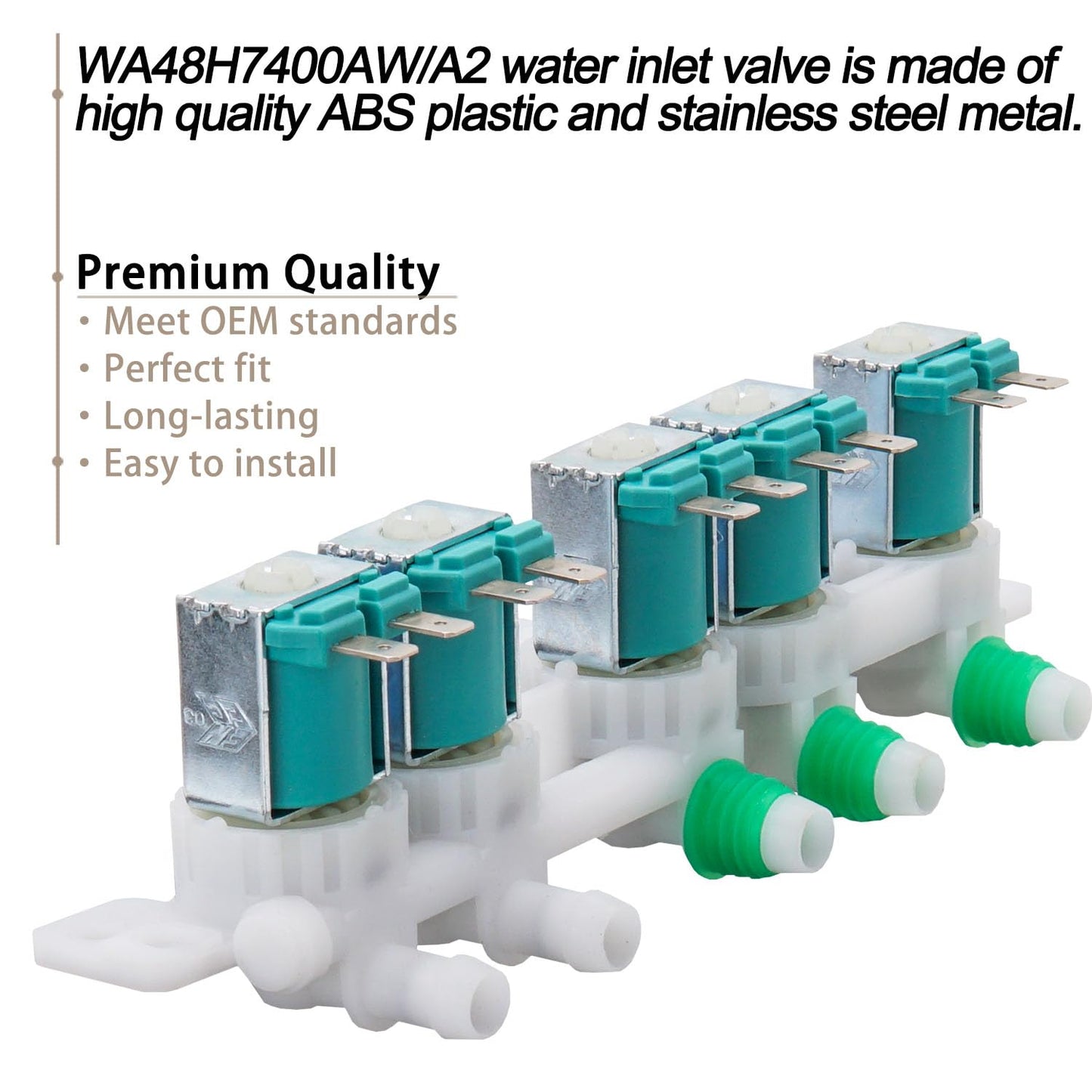 Water Inlet Valve Assembly Compatible With Samsung Washer WA48H7400AW/A2 WA48H7400AP/A2 WA48J7700AW/A2 WA45H7200AW/A2 WA45K7600AW/A2 WA45K7600AW/AA WA456DRHDSU/AA