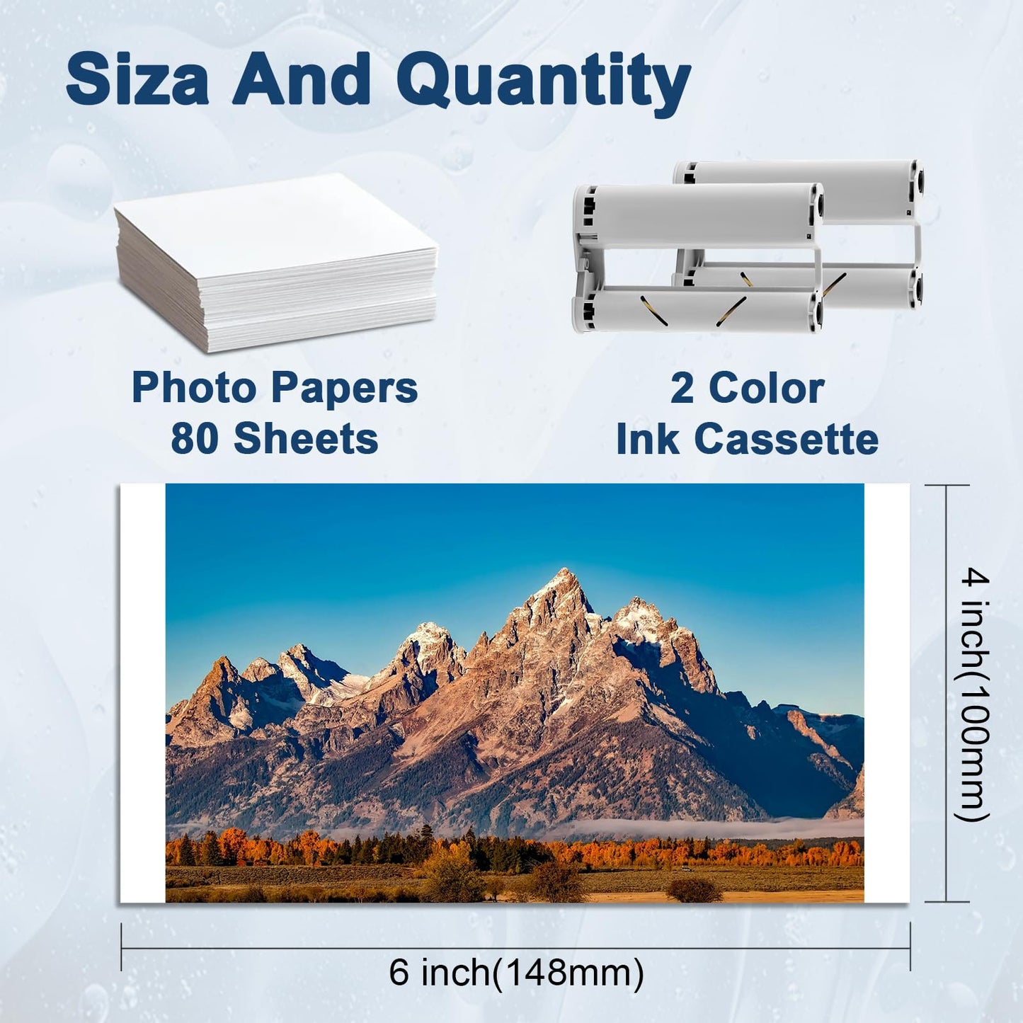 MUSCAN Compatible SD21/SD31 Refill Cartridge and Photo Paper 4x6 for Liene Amber M100/M200 Photo Printer (2 Cartridge,80 Sheets 4x6 Glossy Photo Paper) – Also Compatible with DHP512/DHP513 Printer