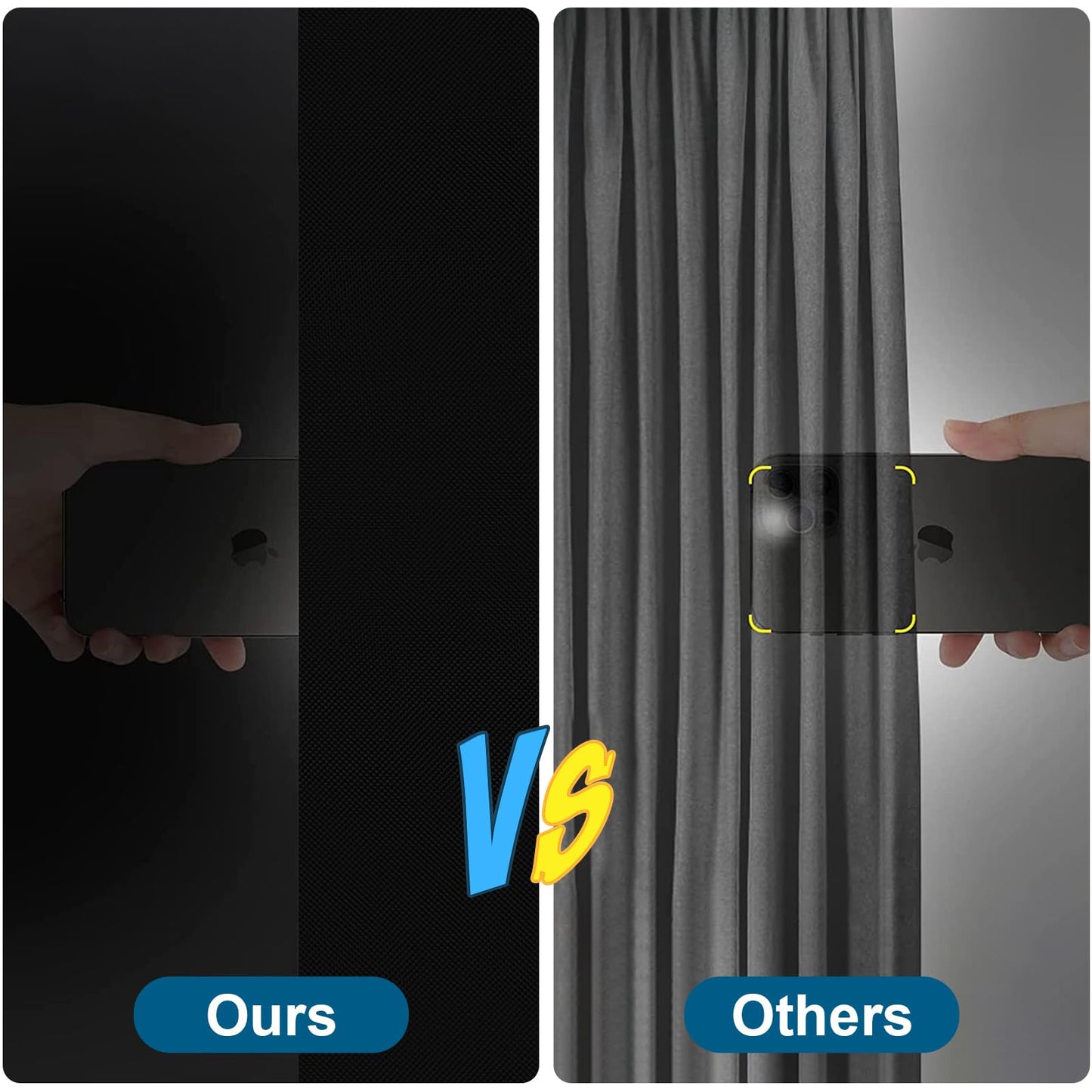 Petaholic 100% Blackout Curtains for Bedroom, Portable DIY Window Blinds, No Drill Window Shades & Blackout Blinds with Stickers & Tabs for Travel, Dorm Room, Media Room (157" x 57")