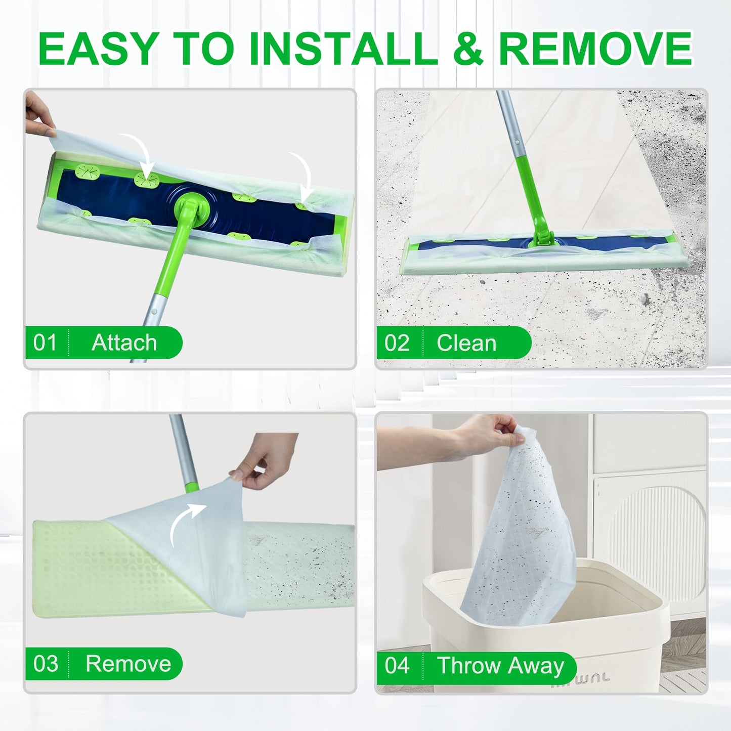20 Count XL Wet Mopping Cloths for Swiffer Sweeper XL Mop - Disposable X-Large Wet Pad Refills - Multi-Surface Wet Wipes Mopping Pads Refill for Floor Cleaning.（Only Pads, not Including mop）