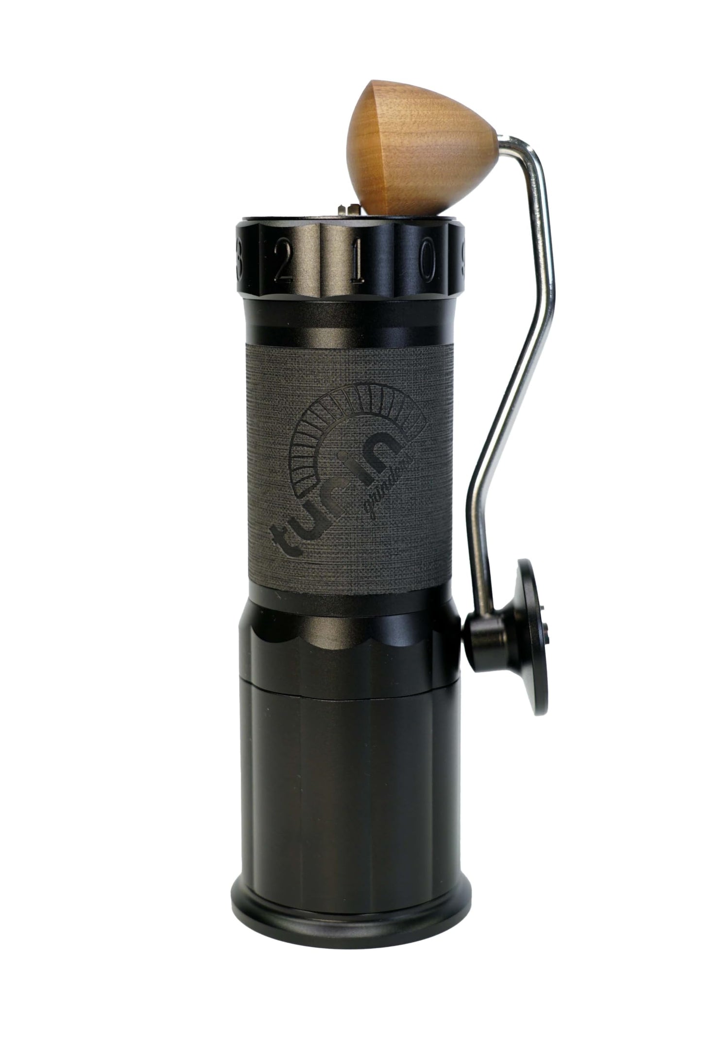 Turin H40 V2 Manual Coffee Grinder – 40mm Stainless Steel Burr, Adjustable for Espresso, Pour Over, French Press, Aluminum Body with Walnut Handle, Magnetic Dosing Cup, 30g Capacity
