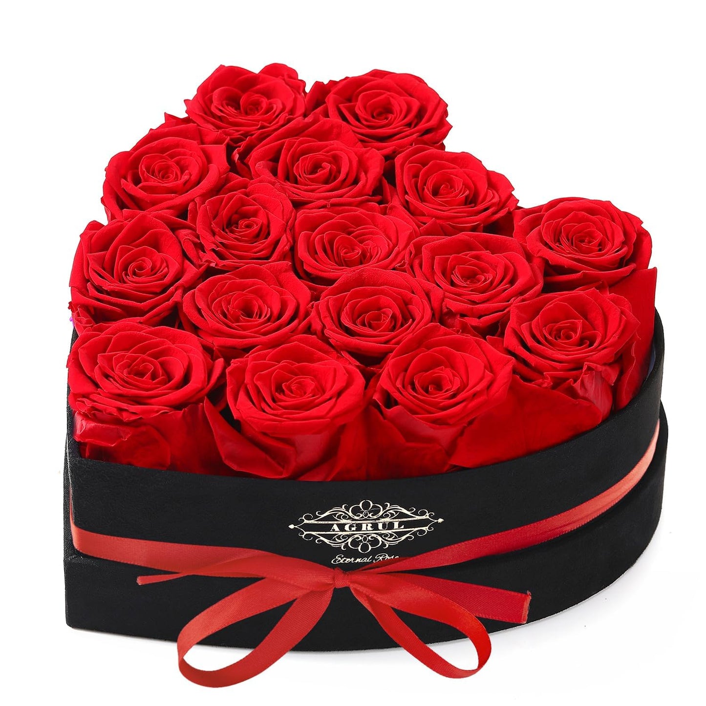 Agrul Mothers Day Roses Gifts for Mom,Forever Preserved Flowers Roses in a Heart Shape Box, for Wife Women Mom Grandma from Daughter,Fresh Flowers for Delivery/16Pcs Red