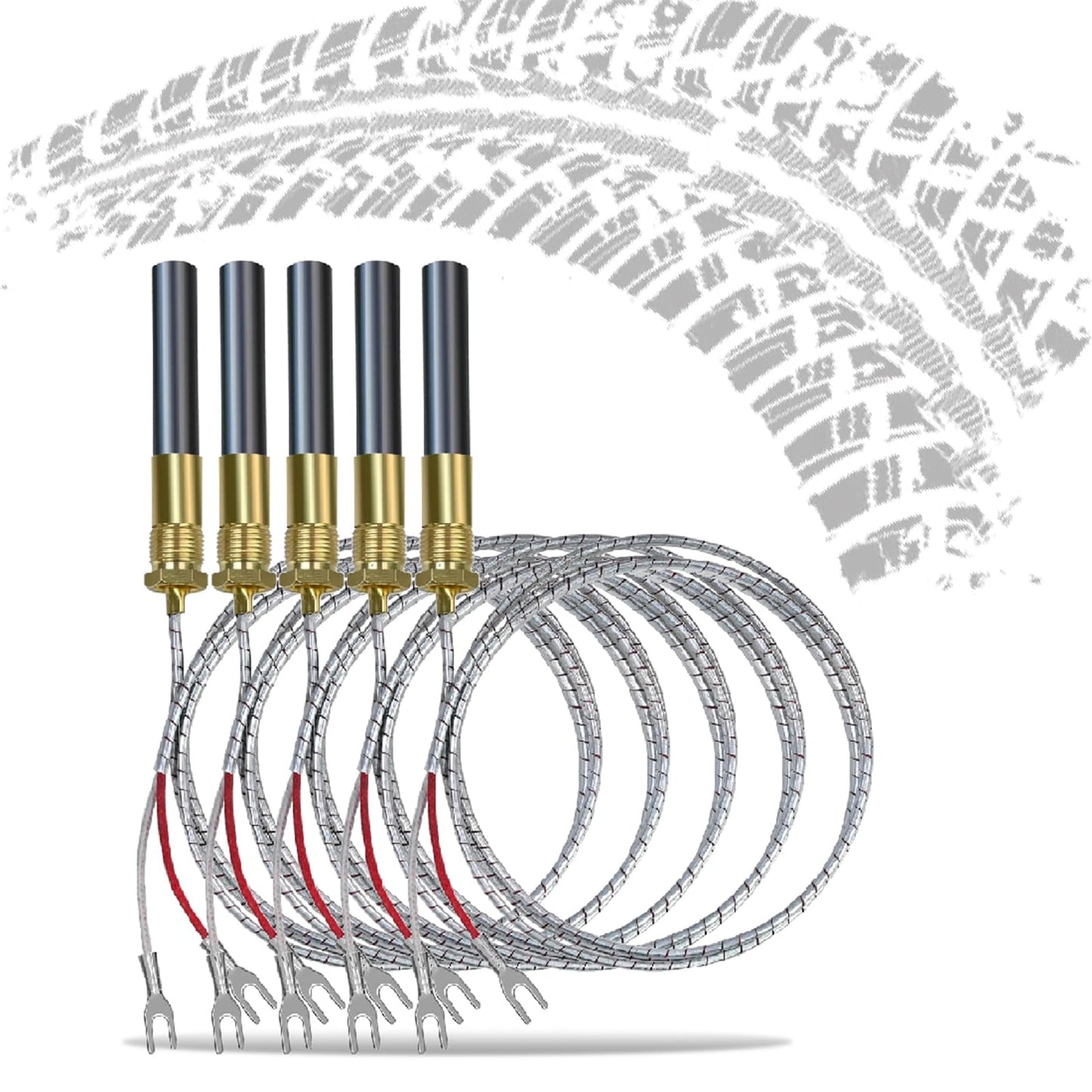 5 Pack Thermopile for Gas Fireplace 36" 750mv Fit for Pitco Frialator Southbend Oven Anets Fryer Parts Water Heater Gas Stove Fireplace Stoves Pilot Burner Generator Thermocouple Replace 60125501