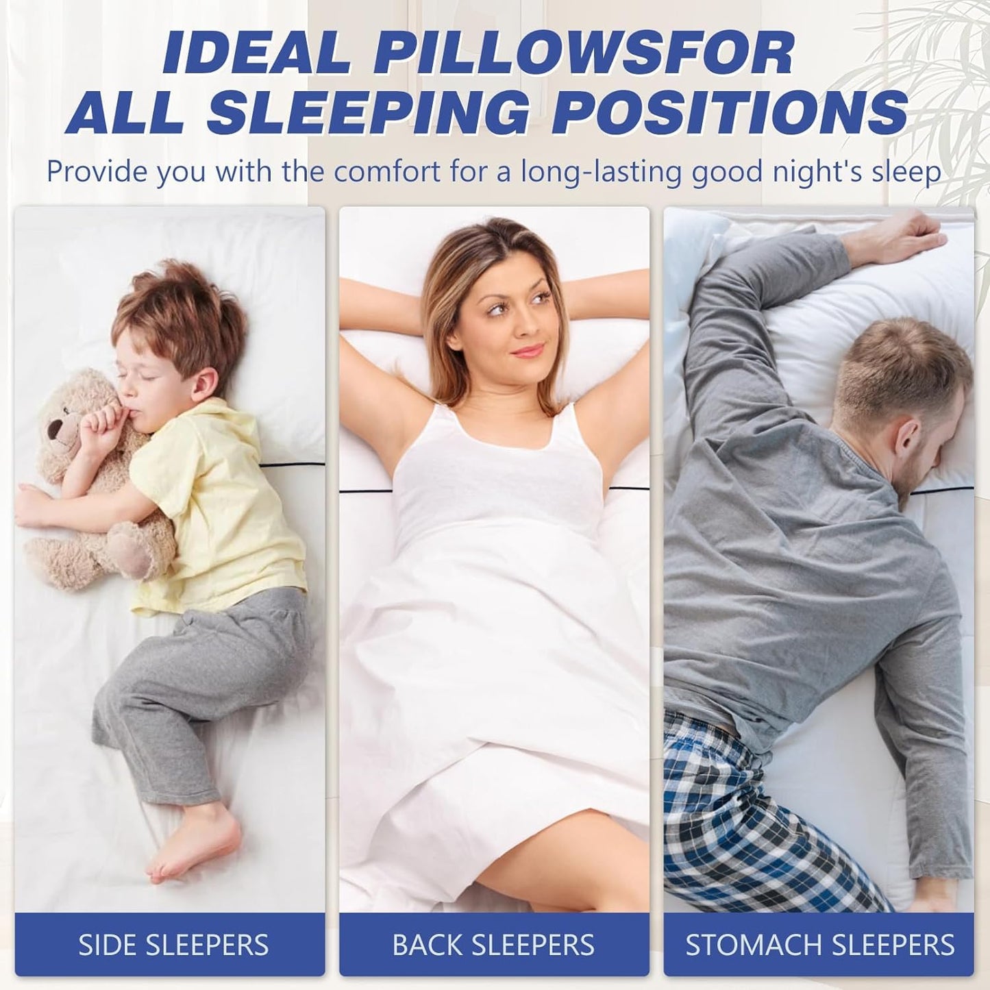 Vorouhals Hotel Collection Bed Pillows for Sleeping 4 Pack King Size Cooling Pillows Set of 4 for Back, Stomach or Side Sleepers, Super Soft Down Alternative Microfiber Filled Pillows