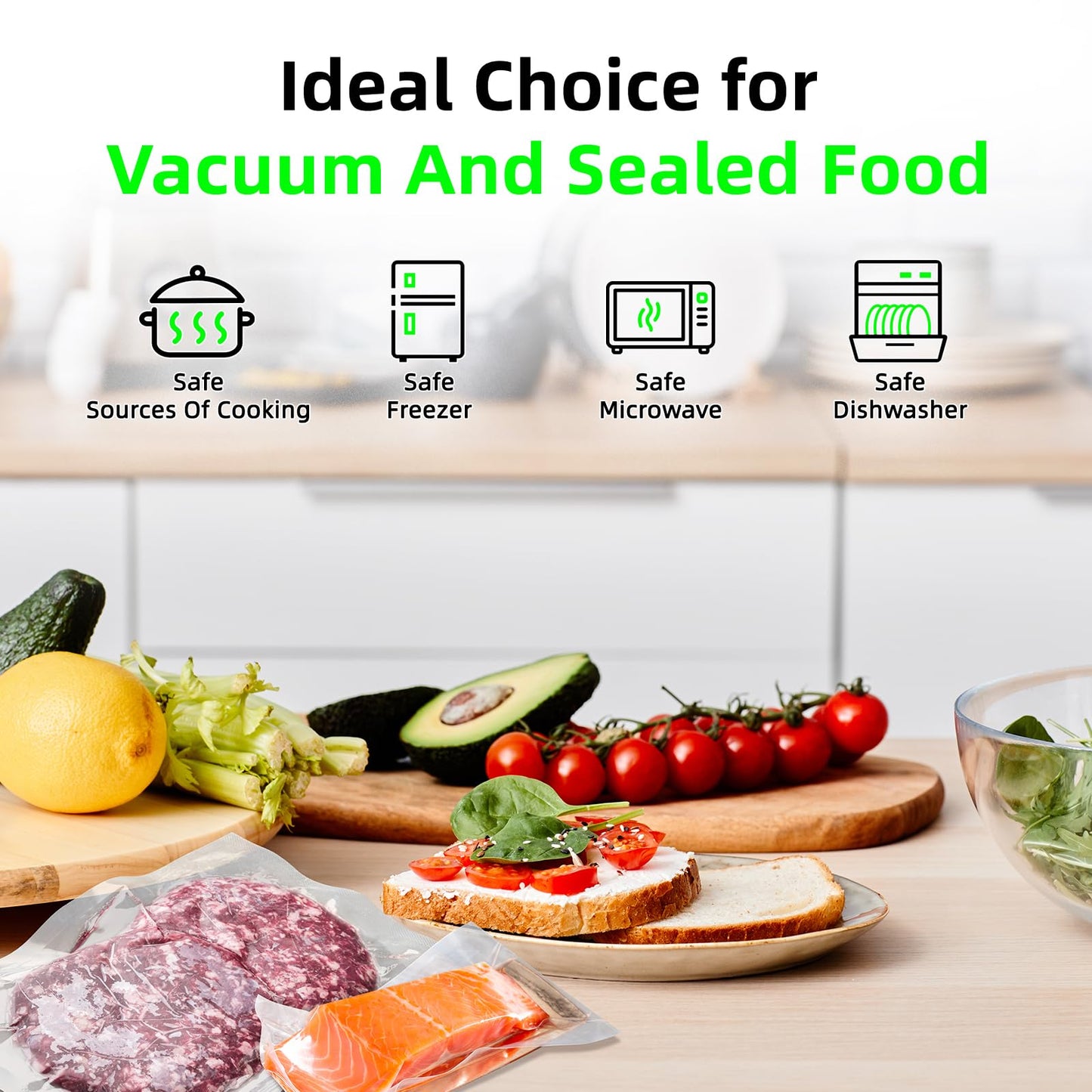 M MUGOOLER Food Vacuum Sealer Machine with Cutter Automatic and Manual Dry Moist Food Modes