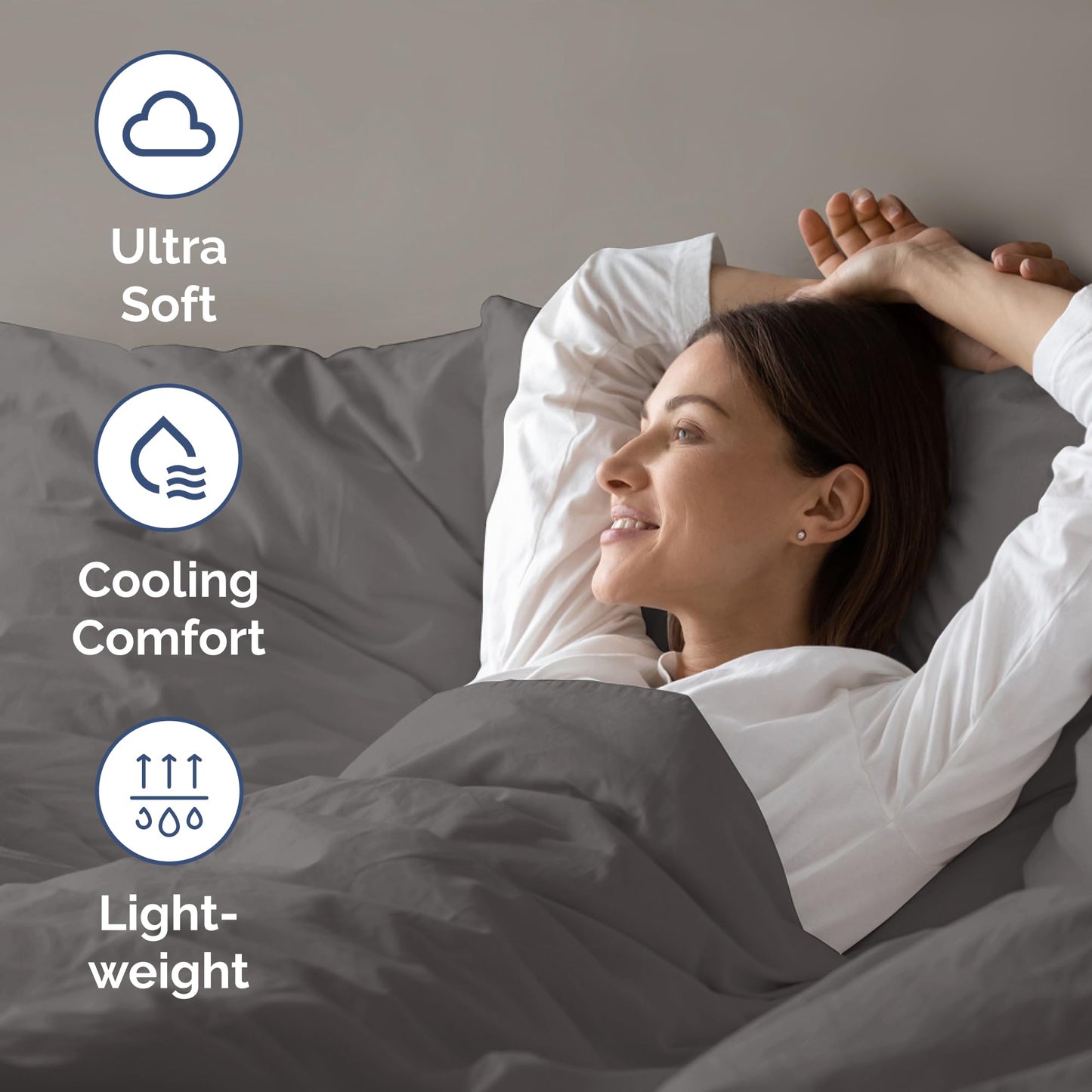 Air Mattress Sheet Set for Queen Size - 4 Piece Breathable & Cooling Sheets w/Extra Deep Pockets - Fits Inflatable & Blow Up Air Mattresses Up to 24 Inches Thick - Soft and Wrinkle Free - Dark Grey