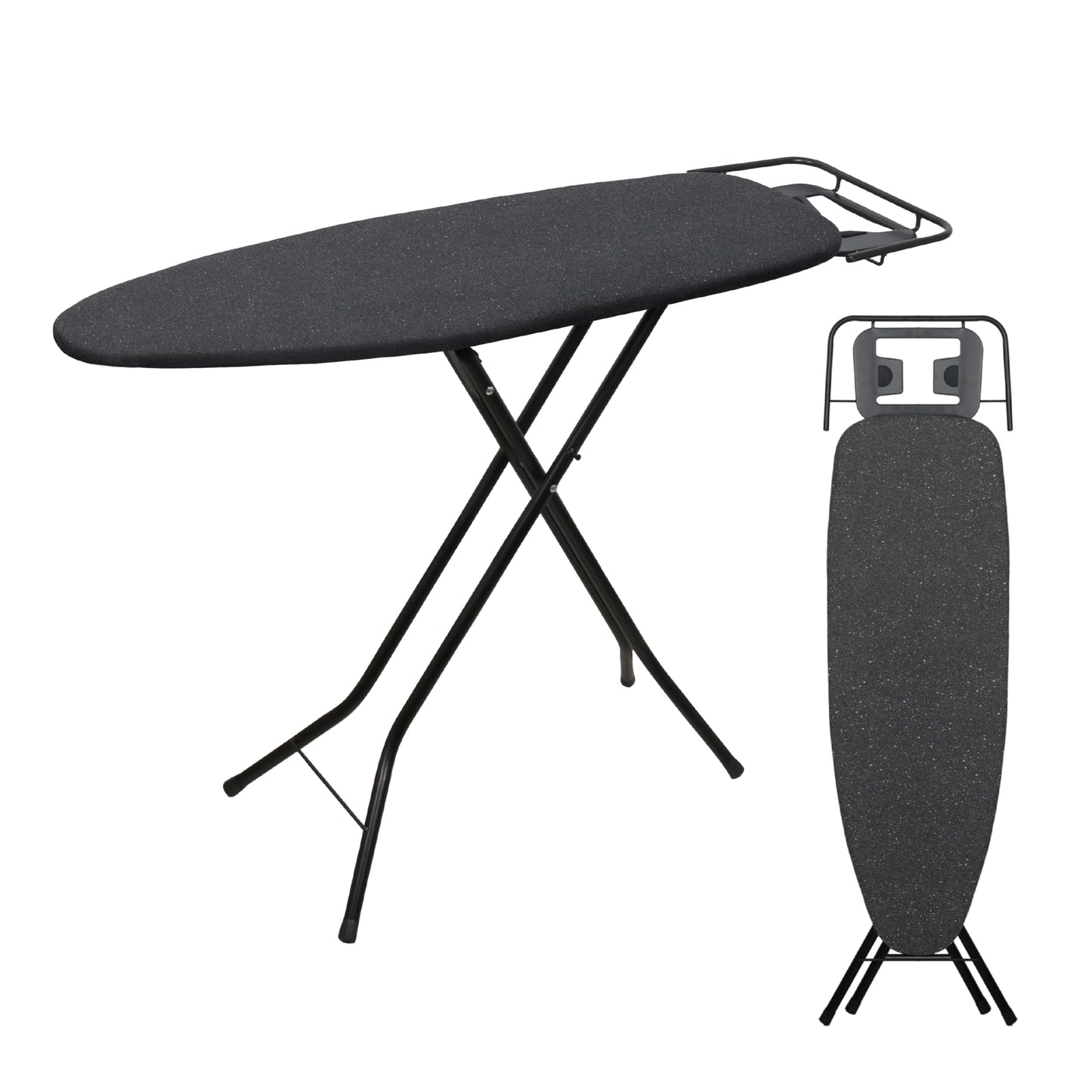 ZOES HOMEWARE 2026 Enhanced Ironing Board, Folding Iron Board with Retractable Iron Rest& Hook, 7-Level Height Adjustable Ironing Table with Thermo-Reflective Surface &10mm Thicken Pad, 43"x14"x36"