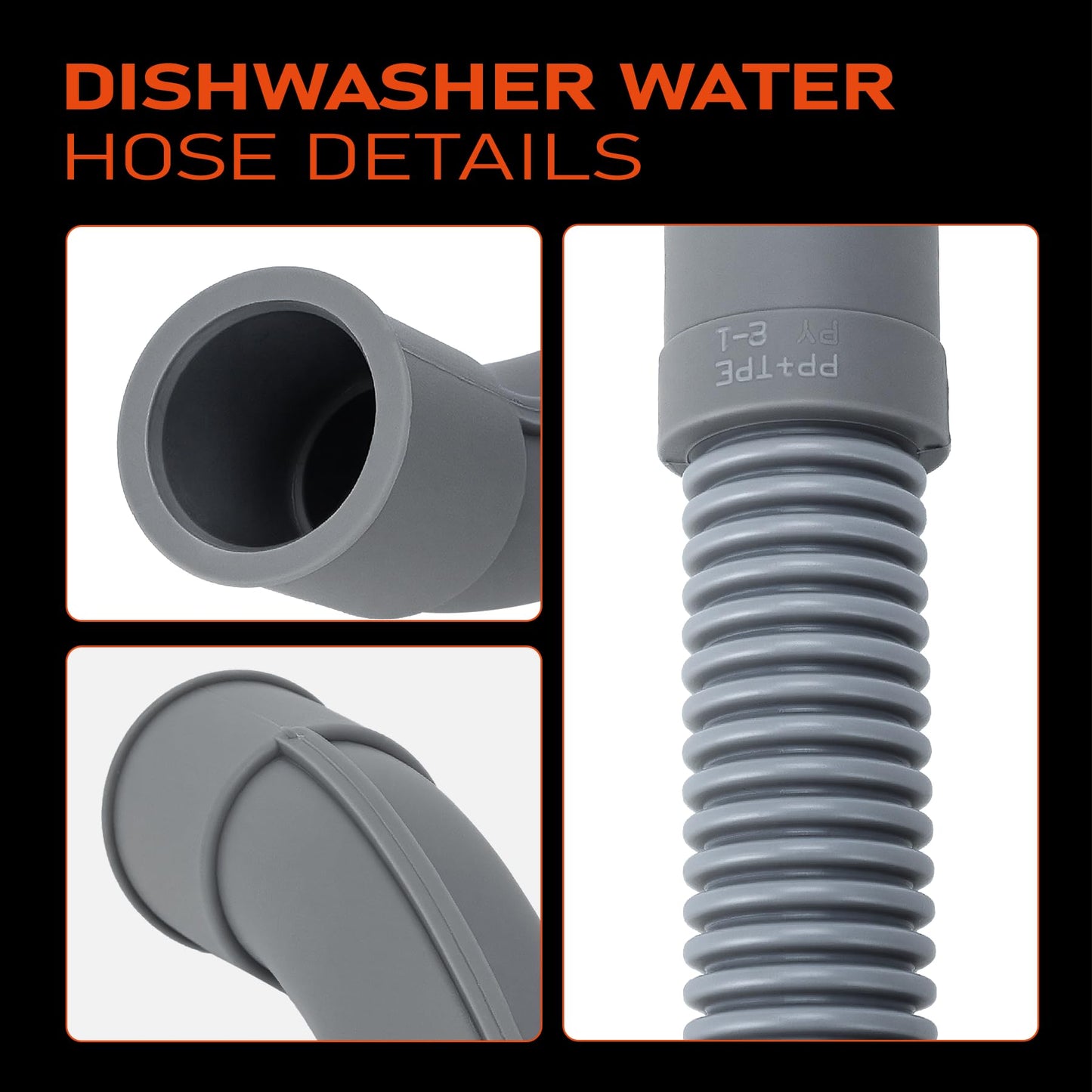 DD81-01502A Dishwasher Water Hose Compatible with Samsung DW80K5050UB/AA-00 DW80F600UTW/AA-00 DW80F600UTW/AA-01 DW80J3020US/AA-00 Universal Replacement Parts Inner Drain Tube
