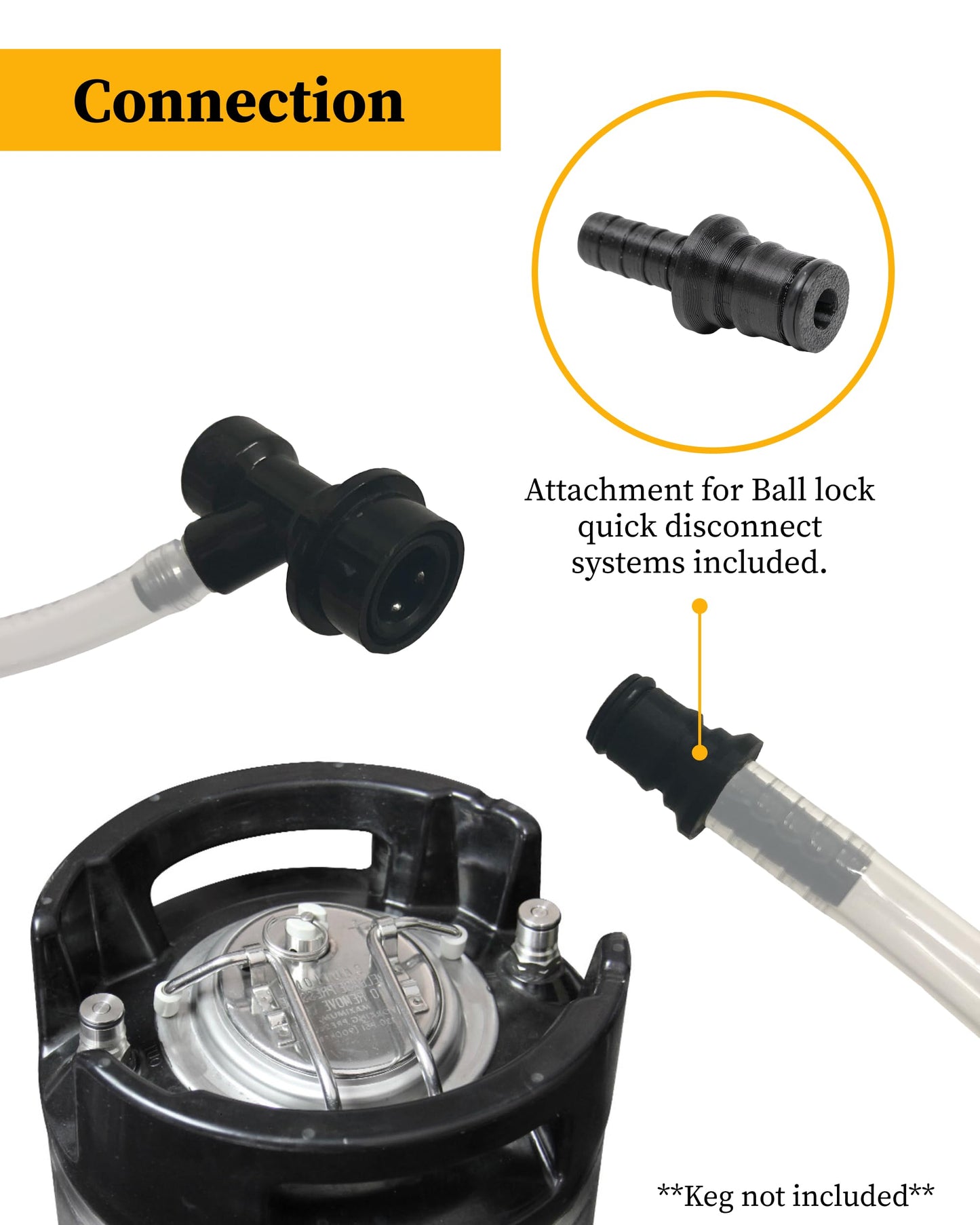 Bar-King Quick-Connect Kegerator Beer Line Cleaning kit. Now Clean Your Beer Lines as Easily as Changing a Keg. (Includes Cleaning Powder)