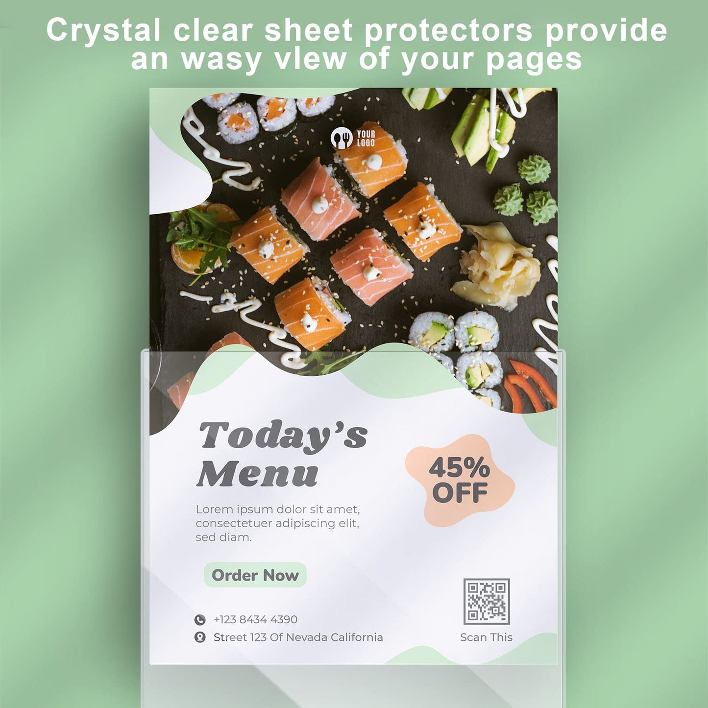 Henoyso 20 Pcs 11x14 Inch PVC Rigid Print Protectors, Heavy Duty Hard Plastic Poster Sleeves for Prints, Magazines, Photos & Paper, Ideal Rigid Menu Covers Paper Page Protectors