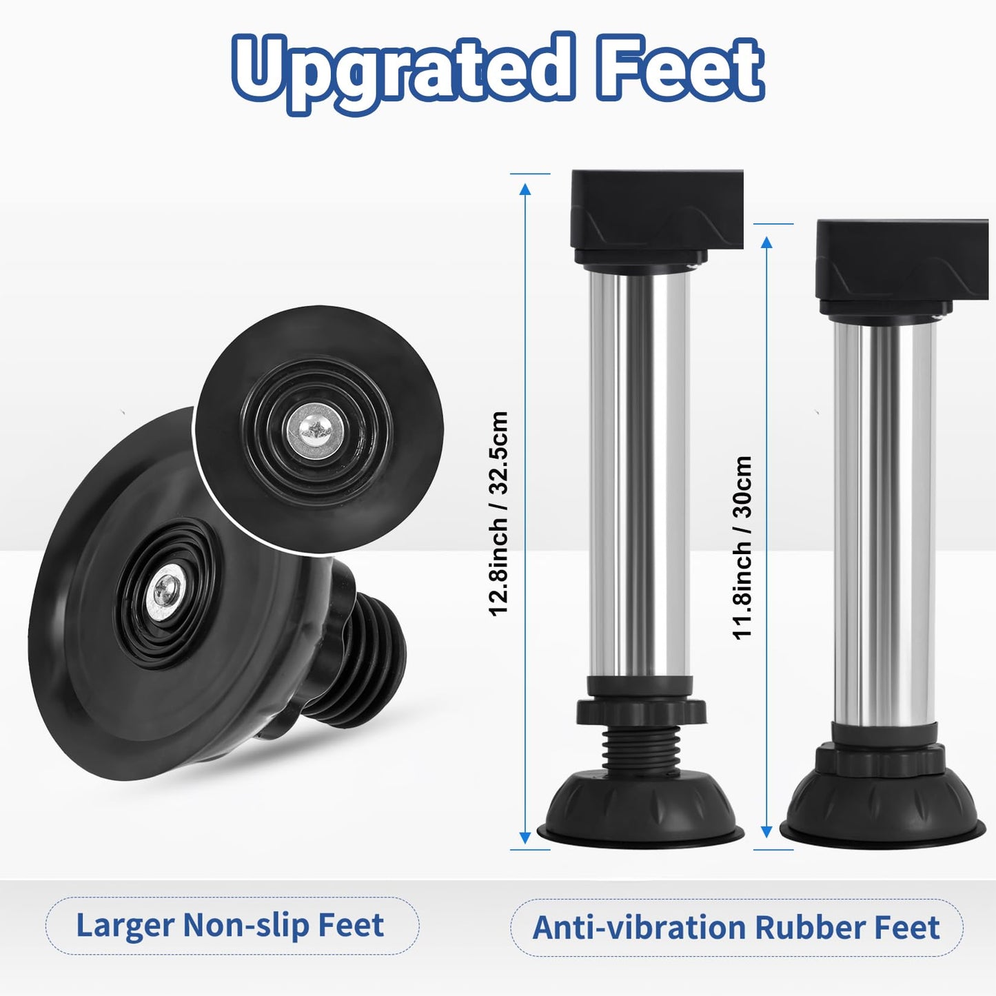 Nefish Height 11"-12" Mini Fridge Stand Heavy Duty Washer and Dryer Stand Pedestal for 19-27 Inch Appliance Washing Machine Stand Base Laundry Pedestal Universal Platform with 4 Strong Feet