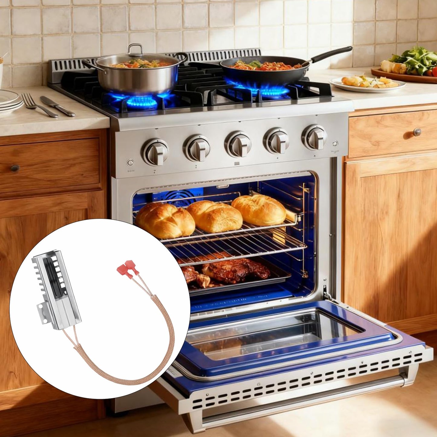 2026 New Upgraded NR038KX Gas Range Oven Ignitor Fits for Thor, HRG3026 HRG3080U HRG3031U HRG3618U HRG3609U HRG4804U HRG4808U LRG3001U – Replaces DVTH-5310 DVTH-5316 DVTH-5319