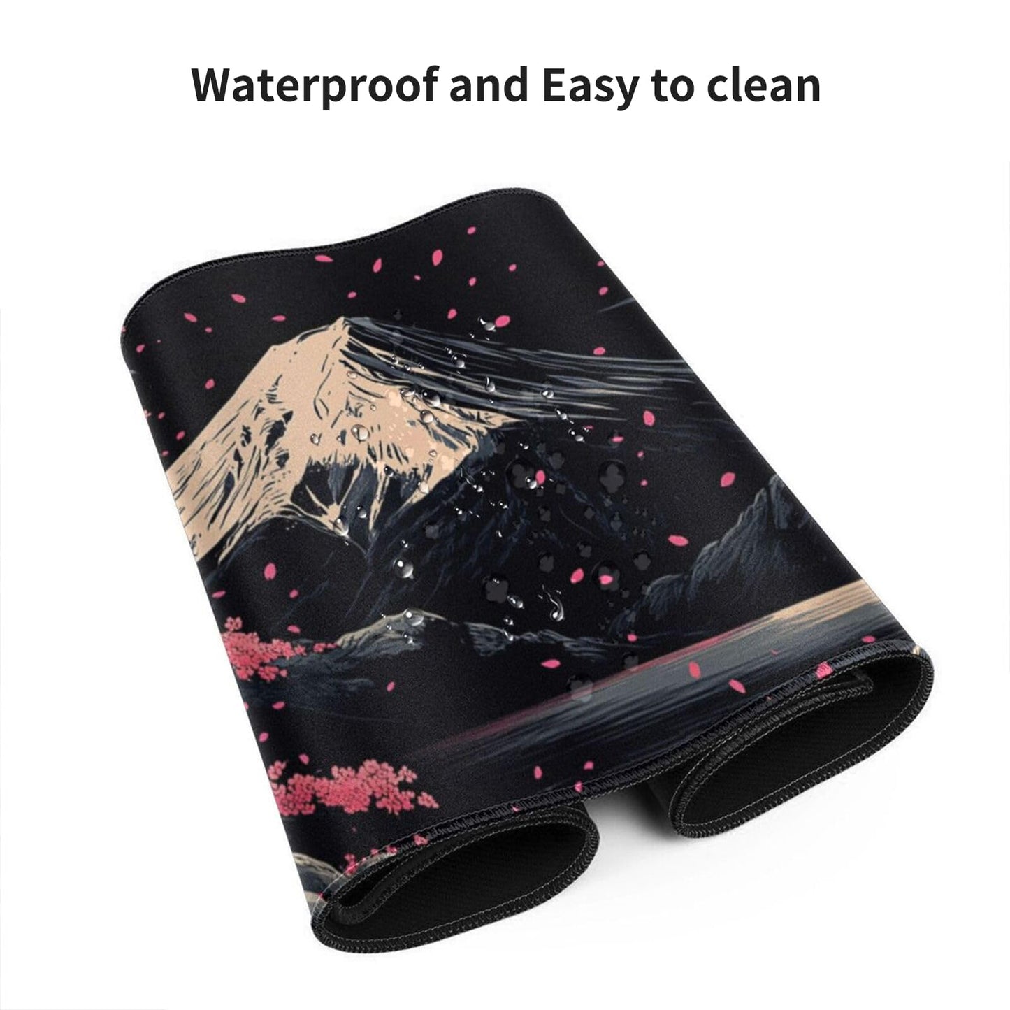 ZOCOZY Extra XXXL Japanese Cherry Blossom Gaming Mouse Pad, Watercolor Mouse Pads Keyboard Mat, Stitched Edges Mousepad, Non-Slip Rubber Base Desk Mat for Office & Home (48x24 Inch)