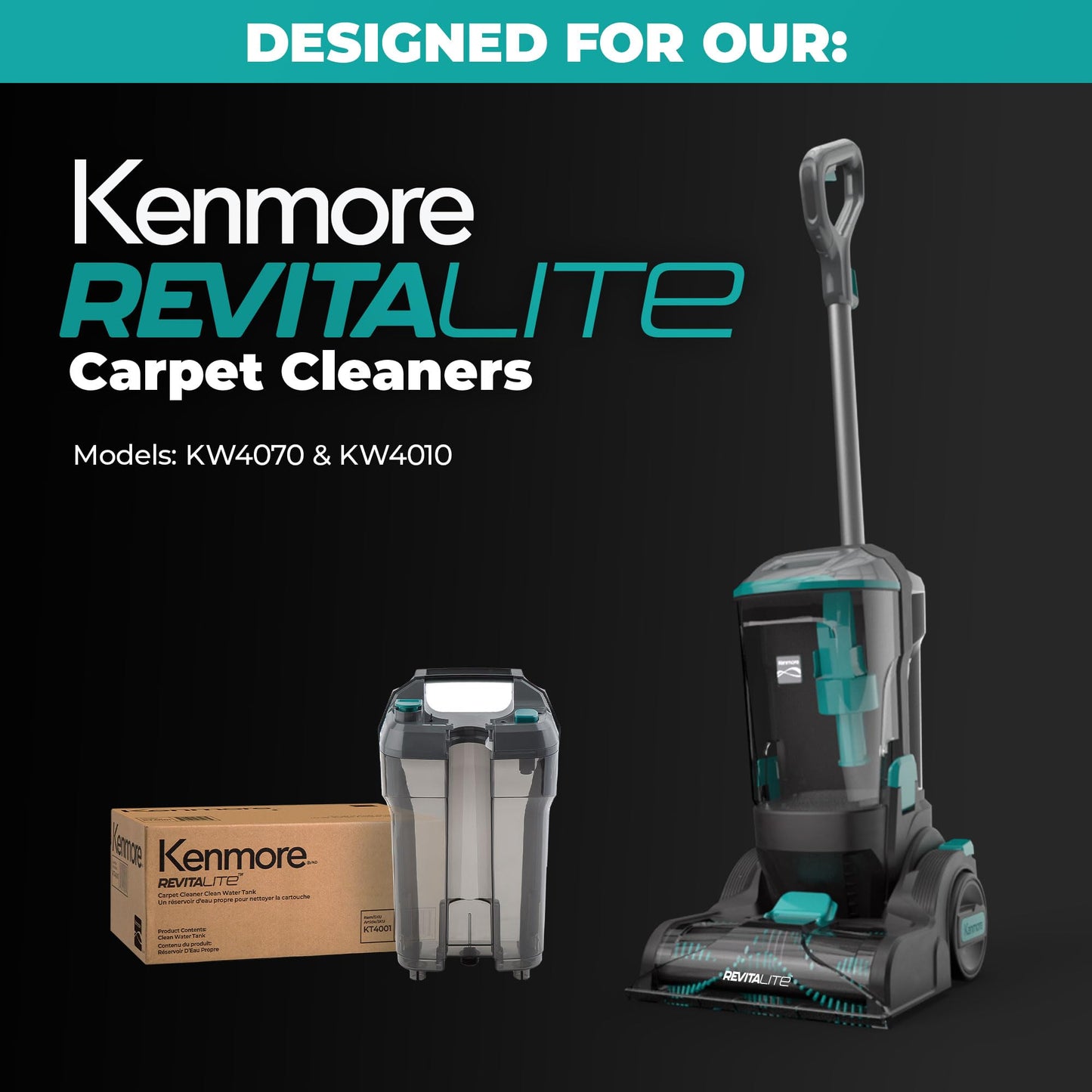Kenmore KT4001 Replacement Clean Water Tank, for RevitaLite Carpet Cleaner (Model: KW4070, KW4010)