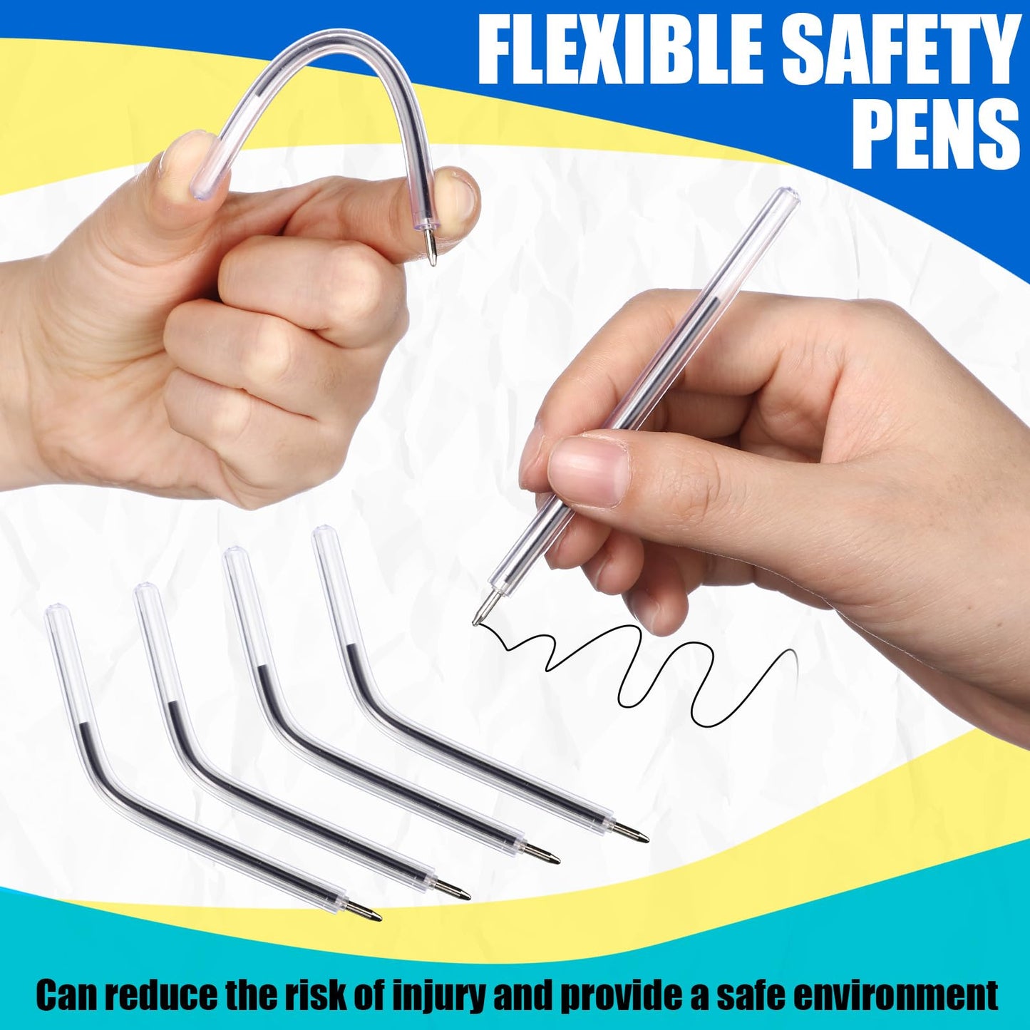 Sayglossy 200 Pcs Safety Pens 3.8 Inches Flexible Non-lethal Writing Pens for Mental Health Hospitals and Prisons