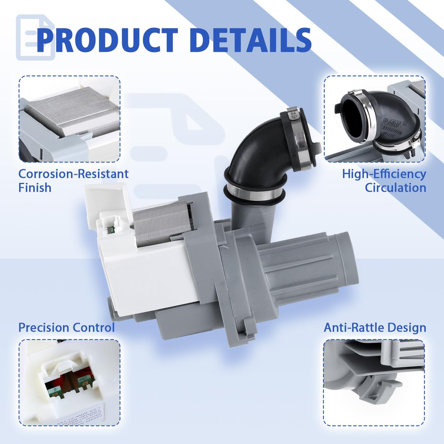 Upgraded W11612326 Dishwasher Circulation Pump Compatible with Whirlpool, Kenmore, Amana & Ikea Dishwashers, Replacement Part W10805386 W10879262 W11521435 4978305 AP7193729 PS16744934 EAP16744934