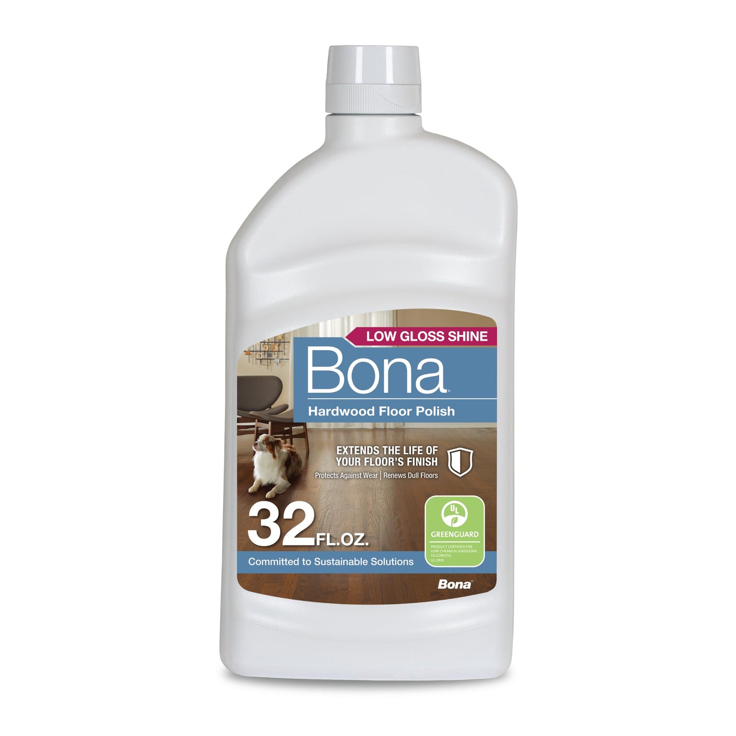 Bona Hardwood Floor Polish - 32 fl oz - Low Gloss Shine - Polish for Wood Floors - Protects and Renews Dull Flooring - Covers 500 sq ft