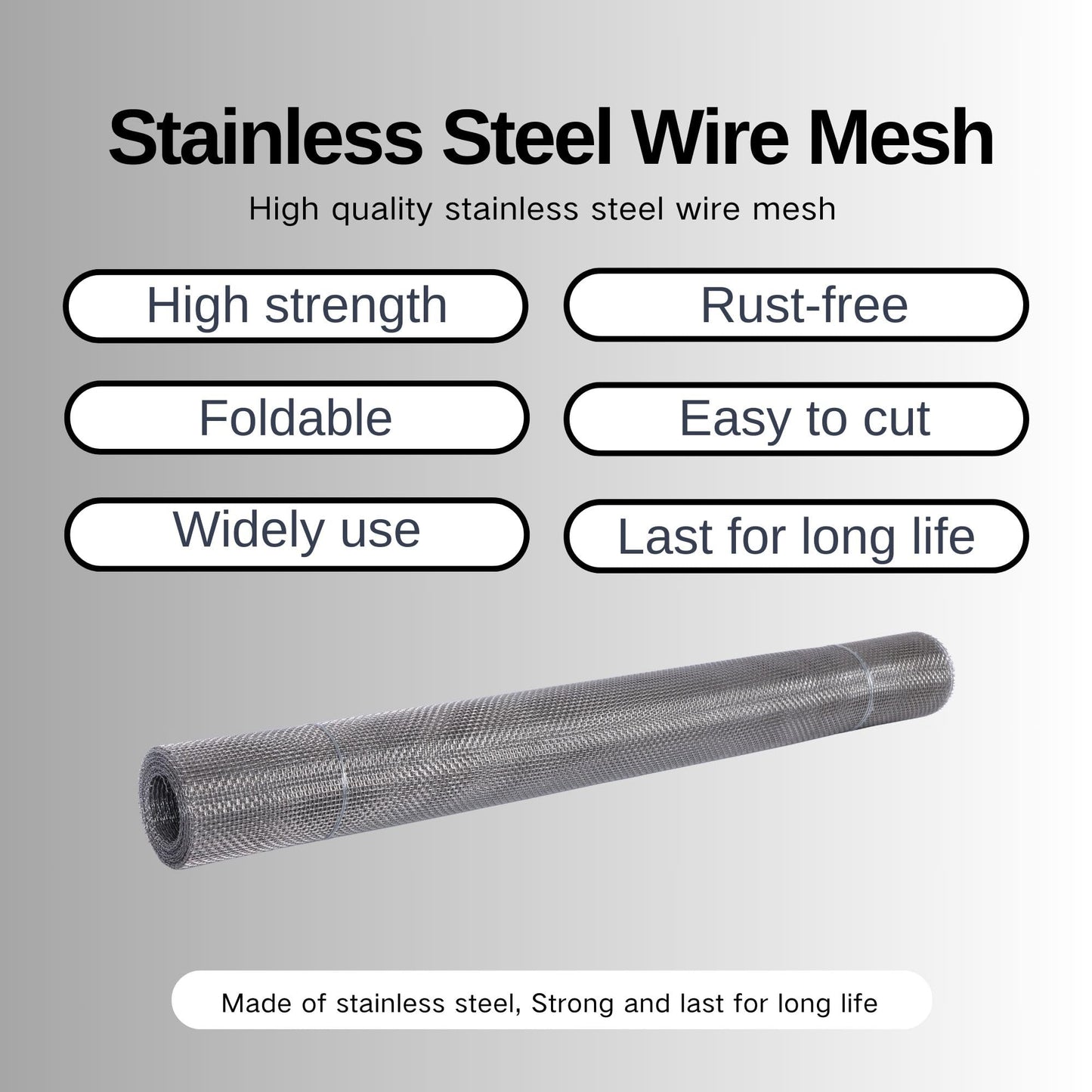 10 Mesh 304 Stainless Steel Wire mesh 23.5 in. x 10 ft.