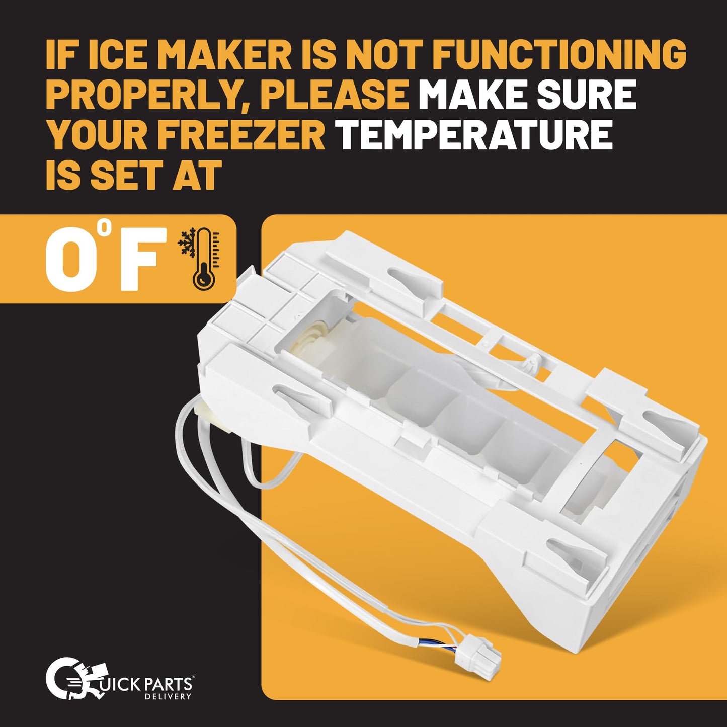 QPD Upgraded Ice Maker Replacement Kit 243297609 & 243297613 Compatible with Electrolux & Frigidaire Refrigerators, Replacement Ice Maker Assembly for FRSS2323AW, Easy Install, Durable Performance