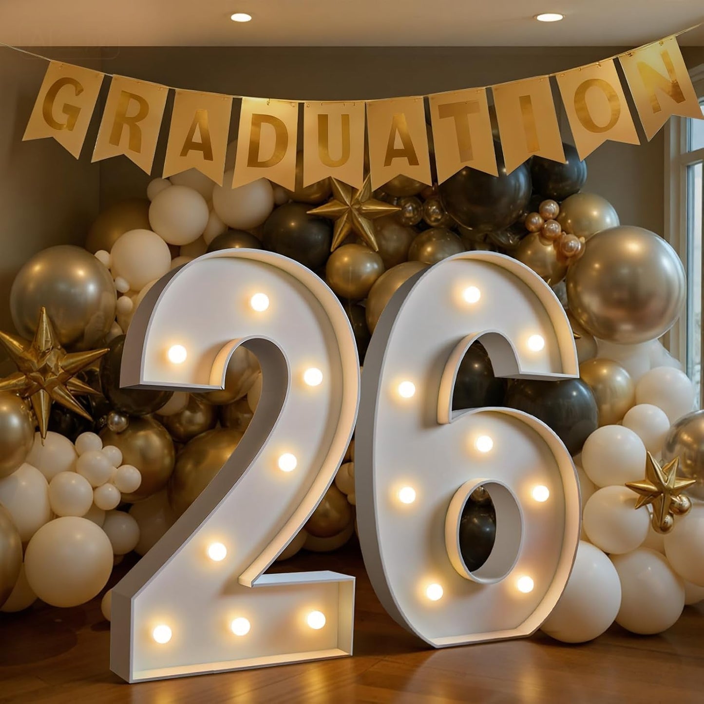 Marquee Numbers 26 Graduation Decorations: Large Light Up Numbers 26 Big Sign, Class of 2026 for Grad Party Anniversary Birthday Decor