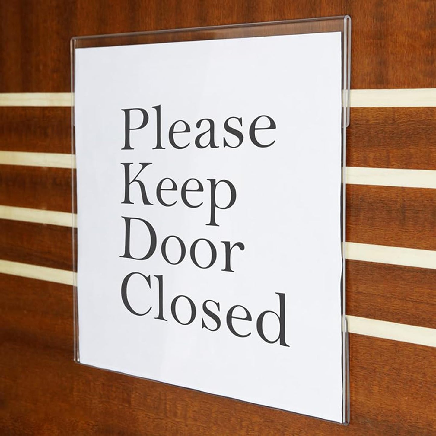 PecMuikee Acrylic Wall Sign Holder 8.5x11, No Drilling Wall Mount Acrylic Sign Holder and Plastic Paper Display Frame with 3M Tape for Restaurants, Office, Market, Library, Store, 12 Pcs