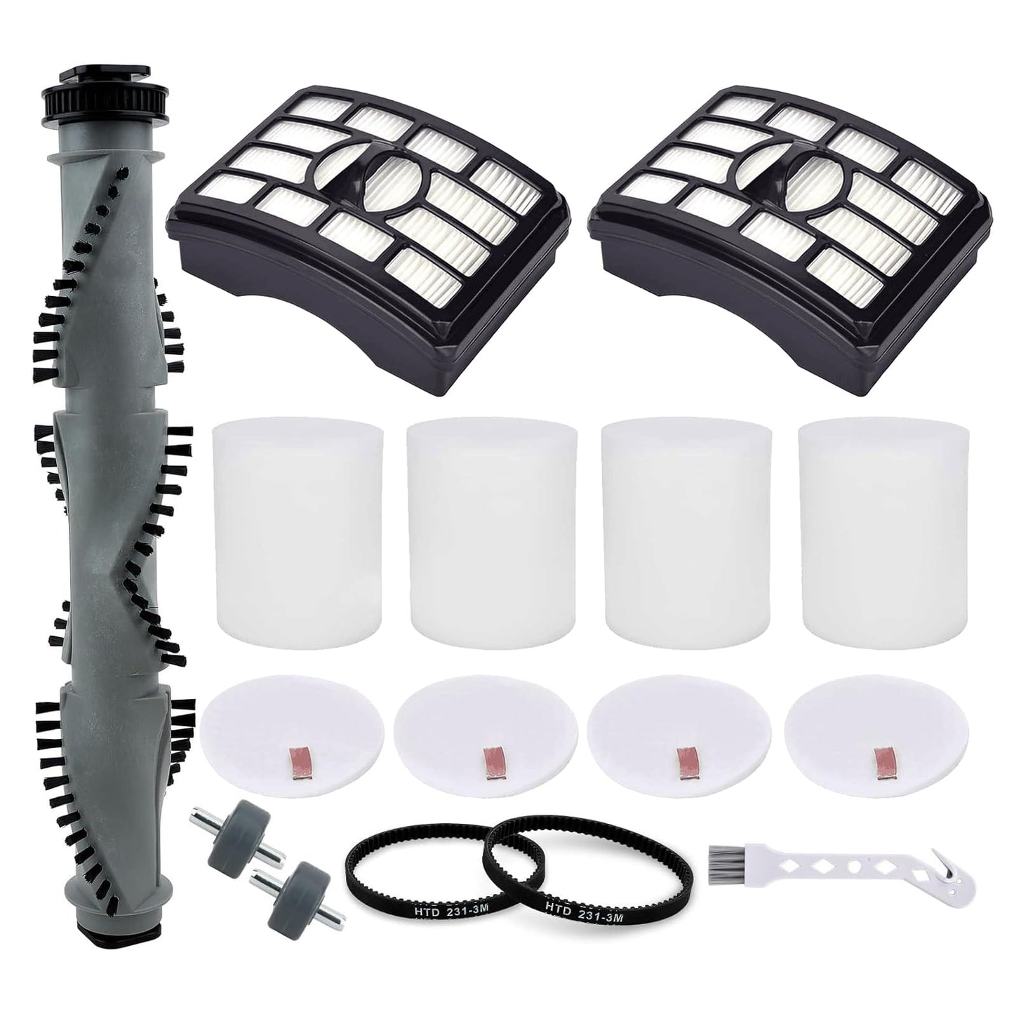 Leadaybetter Filter Replacemen Brush Roll Belt and Wheels Parts for Shark Rotator Professional NV500 NV501 NV502 NV505 NV550 UV560 Upright Vacuum, Parts XHF500 & XFF500