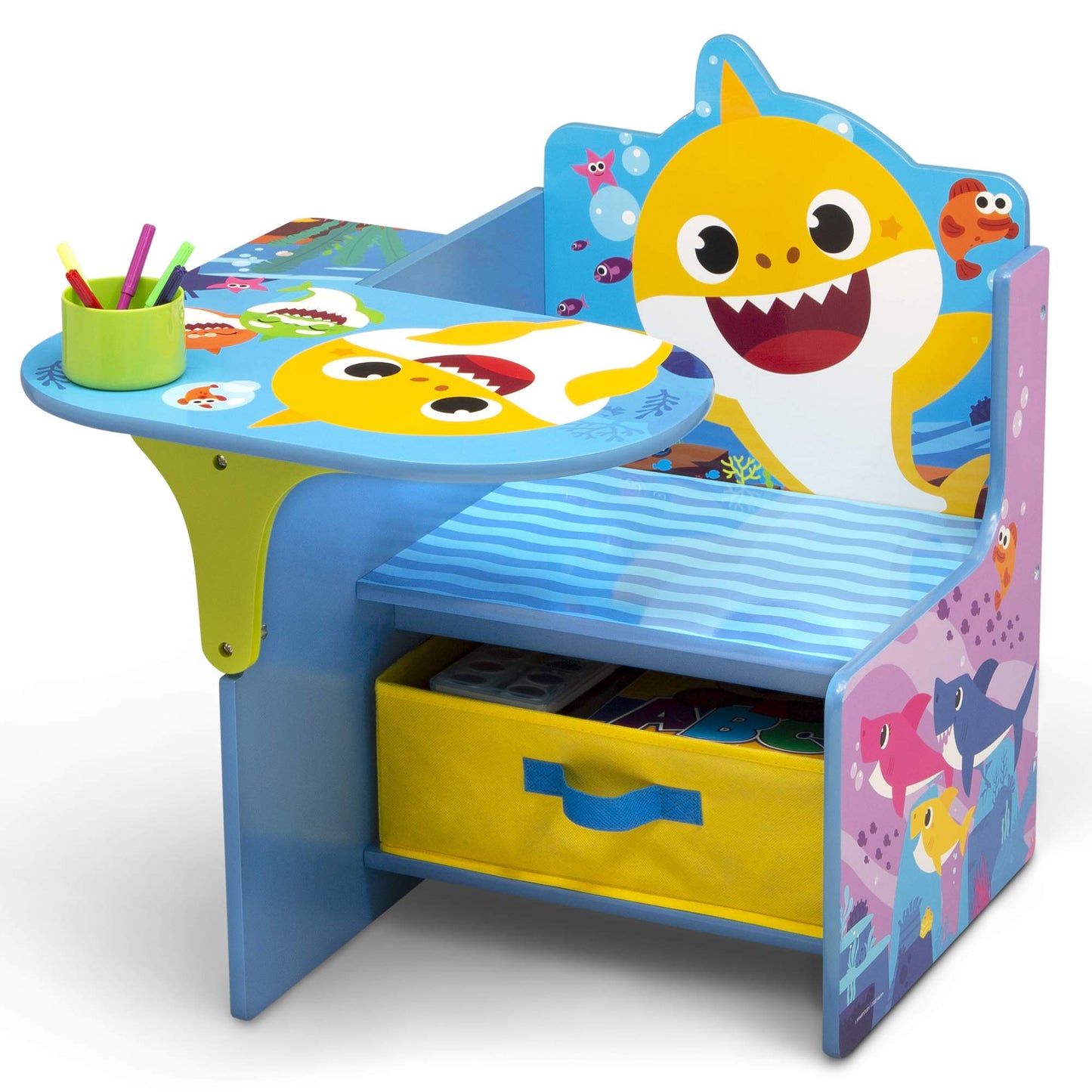 Baby Shark Chair Desk with Storage Bin - Ideal for Arts & Crafts, Snack Time, Homeschooling, Homework & More by Delta Children