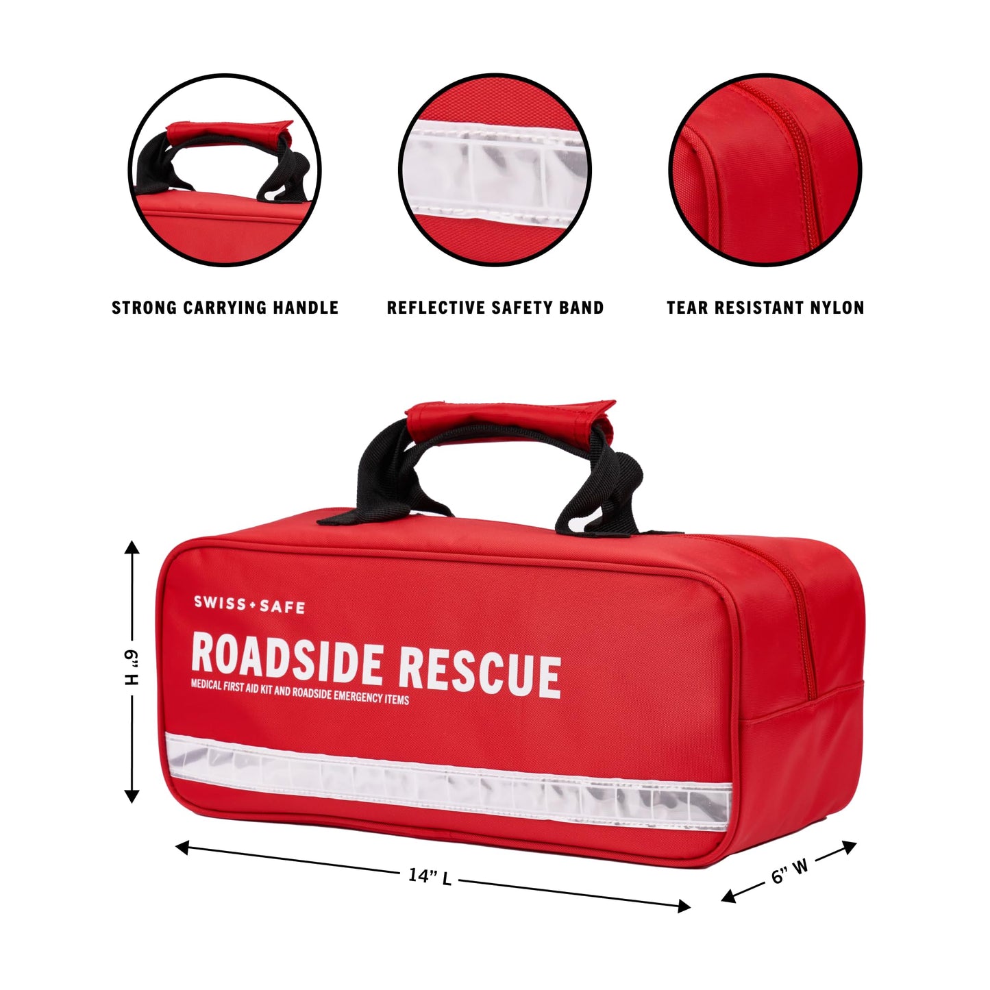 Swiss Safe 2-in-1 First Aid Kit for Car, Travel & Home, Businesses - Bonus Mini Kit for Medical Emergency Aid, Survival, Camping - 233 Piece, Car FAK