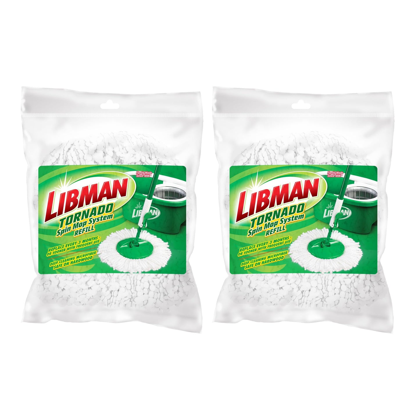 Libman Tornado Spin Mop Refills - Case of 2