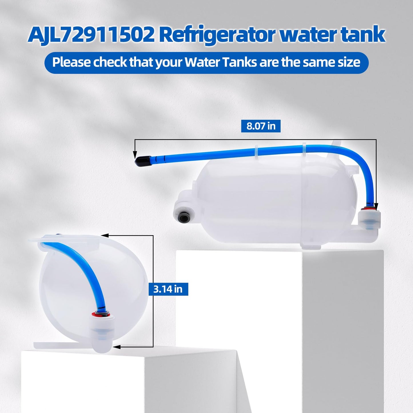 AJL72911502 Refrigerator Water Tank Assembly Compatible with LG Kenmore LFX25973ST LFXS26596S 79571033010, Refrigerator Water Reservoir Tank Replace AJL72911501 AJL72911503 AJL72911505 MJM61844101