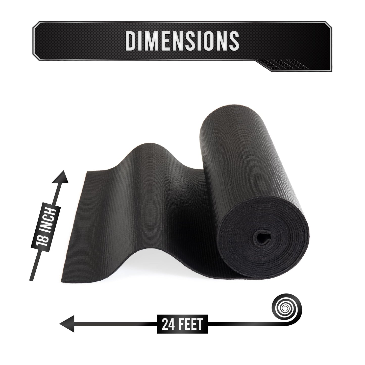 Precision Defined Professional Grade Tool Box Liner, Black | Tool Box Drawer Liner, Shelf Liner Non Slip Mat, Thick Cabinet Shelf Liner, Toolbox Drawer Liners, Tool Chest, Workbench Mat (24 ft x 18")