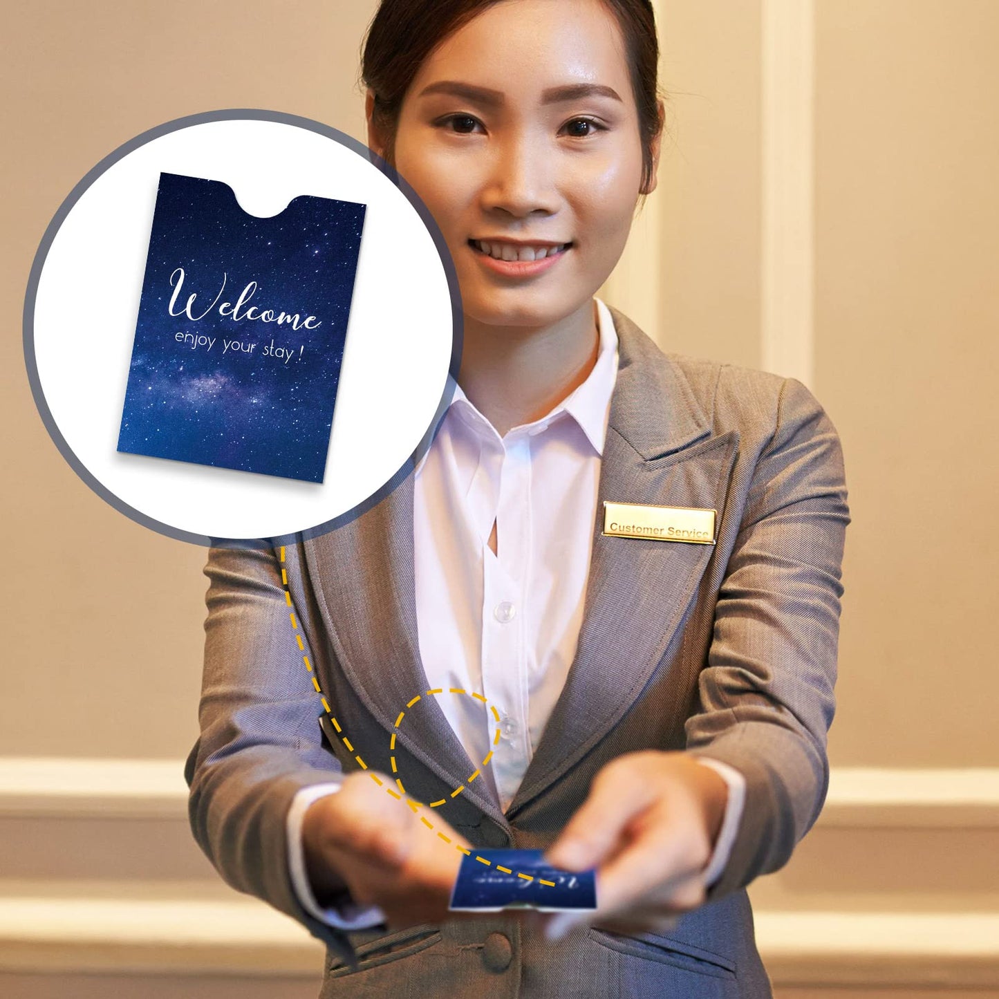 Outus 1000 Pcs Hotel Key Card Envelope Key Card Holder Sleeves Keycard Envelope Sleeve Enjoy Your Stay Keycard Cover for Hotel, 2.4 x 3.5 Inch (Galaxy Style)