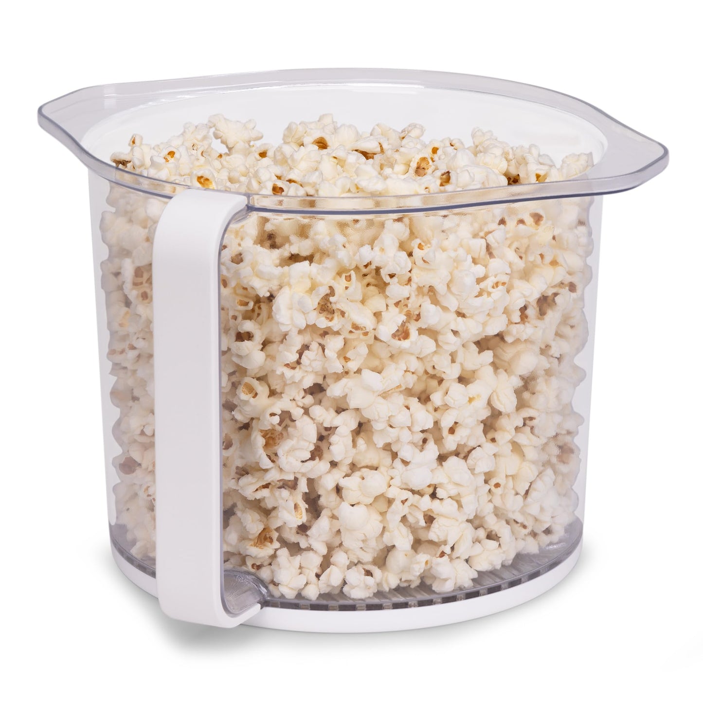 Presto 04812 PopLite Our Munch Hot Air Popcorn Popper - Family Sized, Built-In Serving Bowl, Compact Design, 15 Cups, White