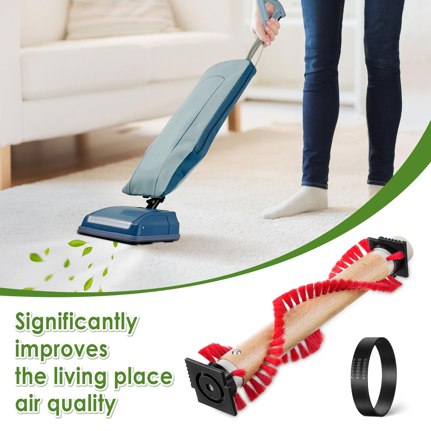 Landhoow Vacuum Roller Brush, Vacuum Belt, Compatible with XL Roller Brush XL Belt 0300604 Compatible with Oreck XL Upright Vacuum Cleaner to Keep Neat and Tidy for Home, Office (3 Pcs)