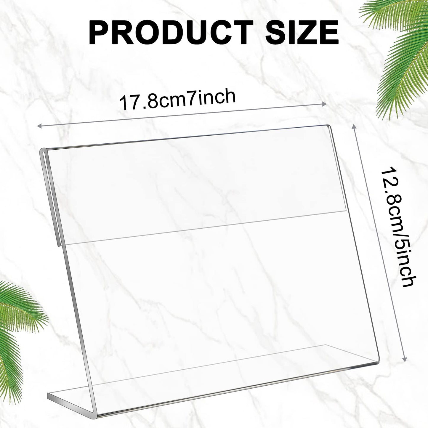36 Pack Acrylic Picture Frame 5 x 7 Inch Display Stands Sign Holder Photo Booth Slanted Back Clear Self Standing Horizontal Stand L Shape Photo Frame for Collage Landscape Home Office Restaurant