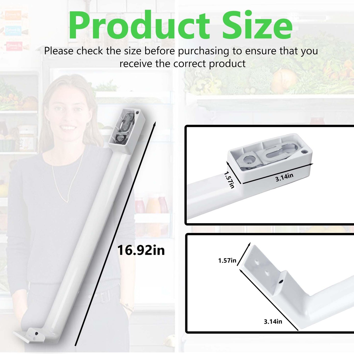 WR12X32352 White Door Handle Set for GE Refrigerator 丨Compatible with WR12X27039 WR12X21157 AP6985344 WR12X48765 EAP12749321 PS12749321