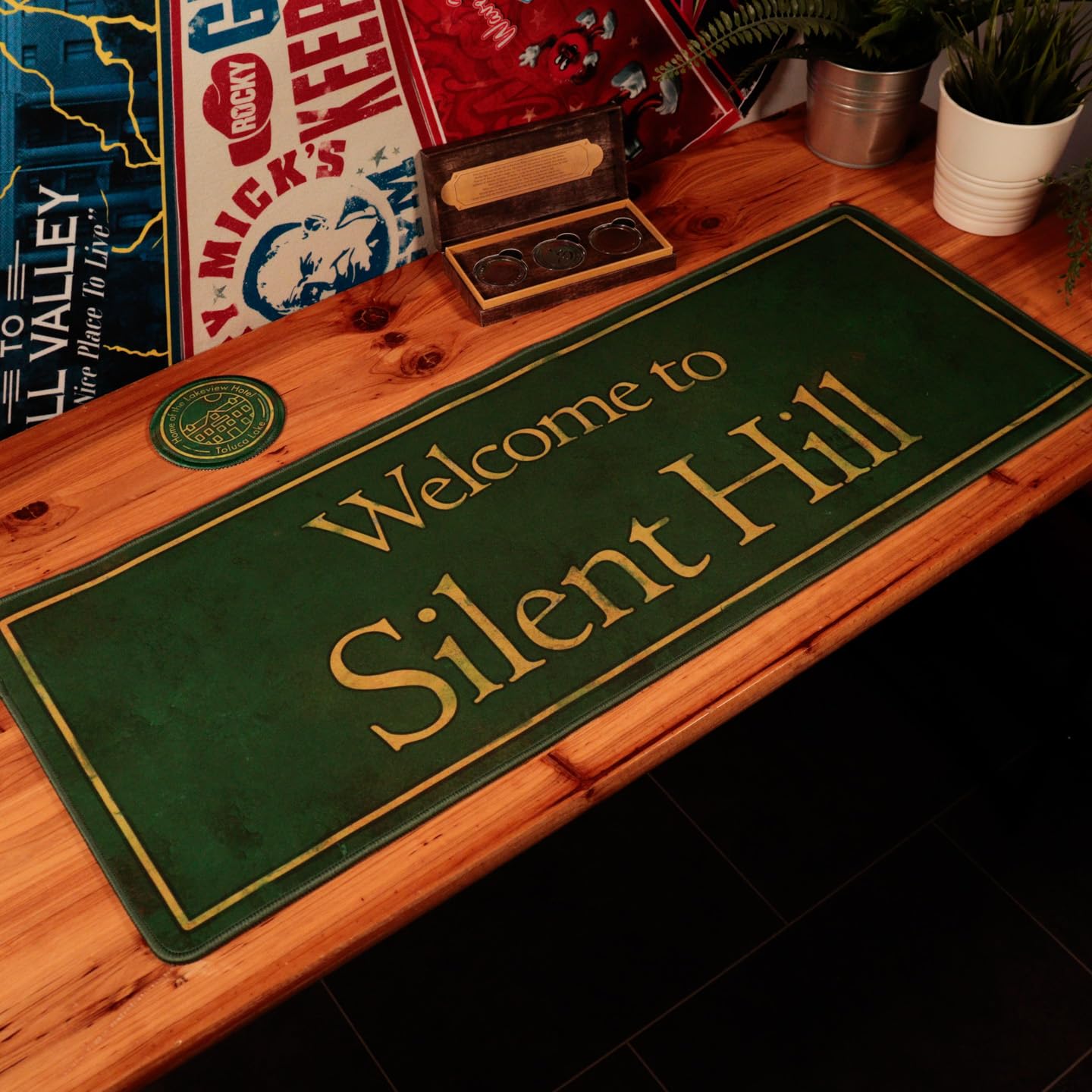 Silent Hill Welcome Sign XL Desk Pad and Drink Coaster Set
