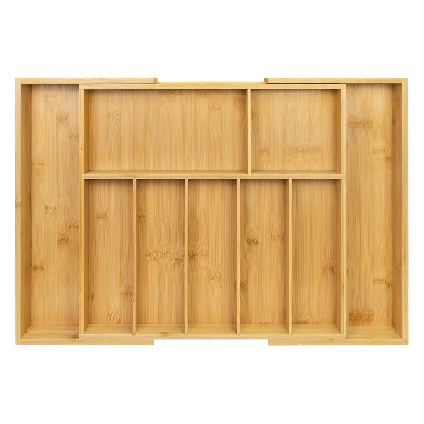 Utoplike Extra Large Kitchen Drawer Organizer, Expandable Bamboo Drawer Holder for Utensils, Silverware, Flatware, 7-9 Slots Cutlery Tray