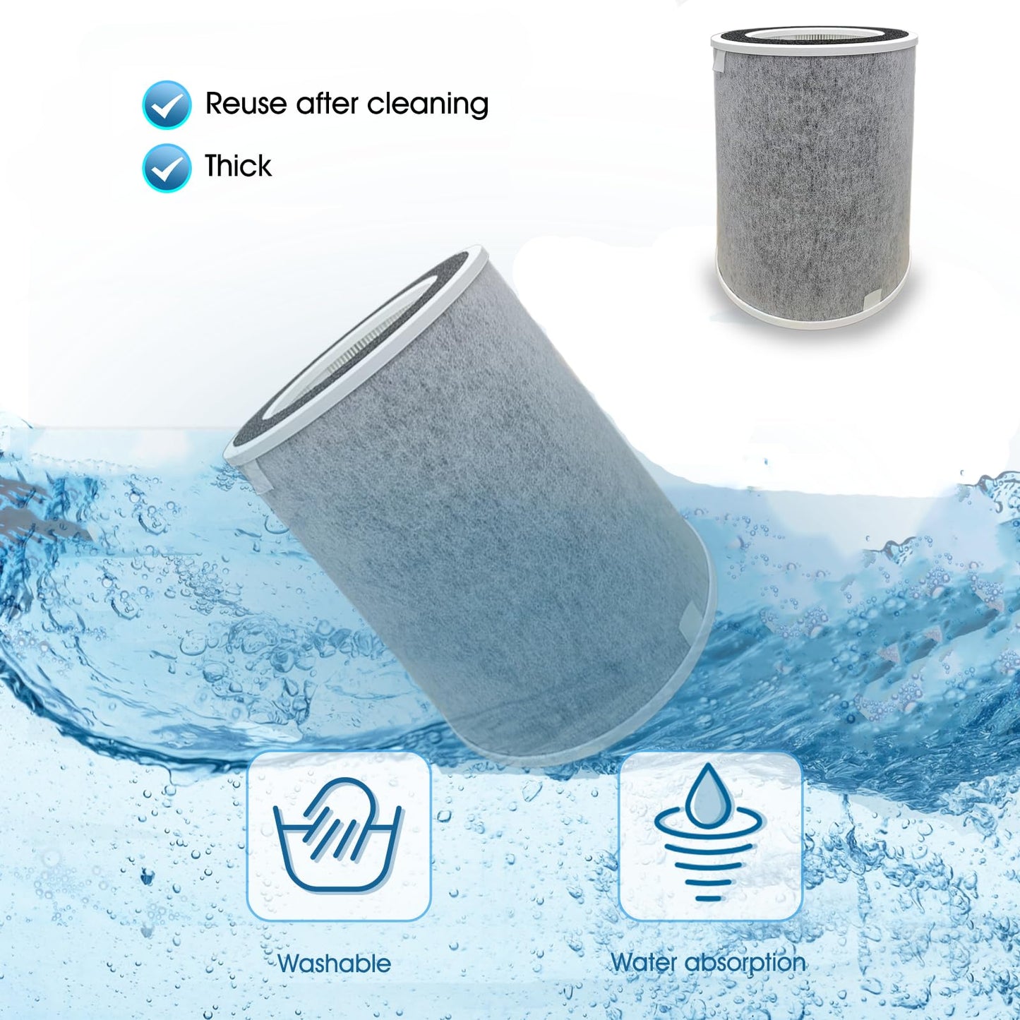 Air Purifier Filter Replacement for Shark: Clean Sense iq for HP201 HP202 - Air Purifier Max Filter with HP200 HP301 HP302 HC500 HC501 UA205 AP1000 True HEPA