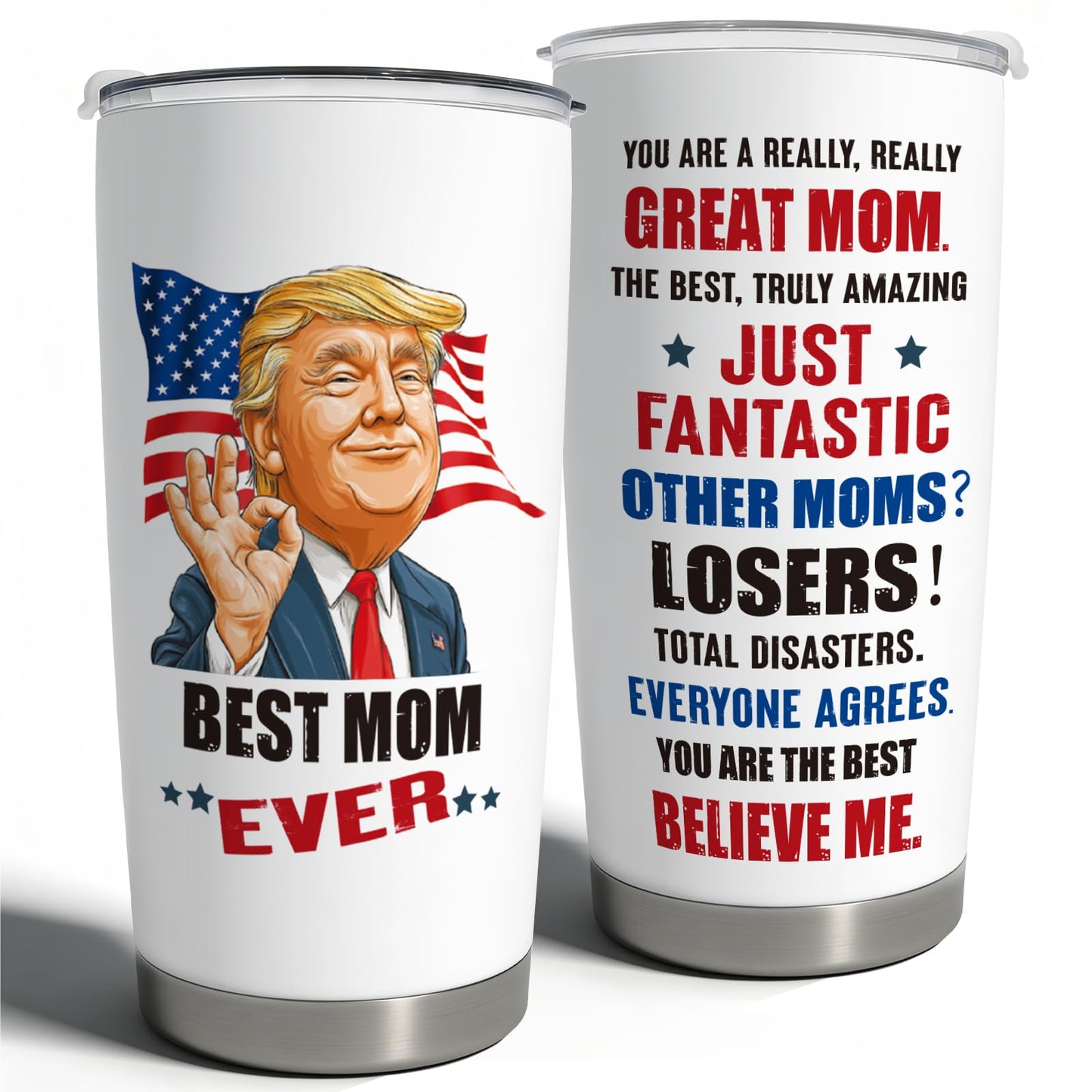 Roosyo Mothers Day Gifts for Moms – 20 Oz White Stainless Steel Tumbler – Perfect for Anniversary, Birthday or Mother’s Day – Thoughtful and Practical Gift Ideas for Her Mom Wife from Daughter or Son