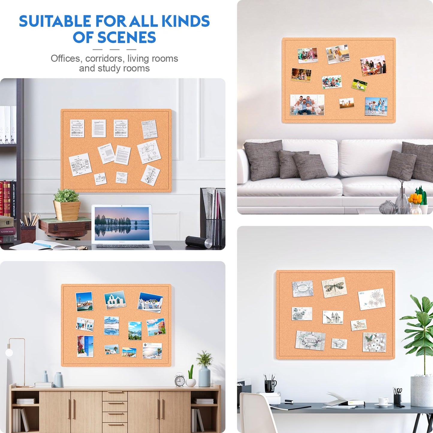 Samstar Large Bulletin Board - 48 x 36 Inches, Decorative Felt Pin Board for Wall - 4' x 3' Cork Board Alternative for Wall, Vision Board Photo Display Board Includes 30 Push Pins - Ginger Yellow