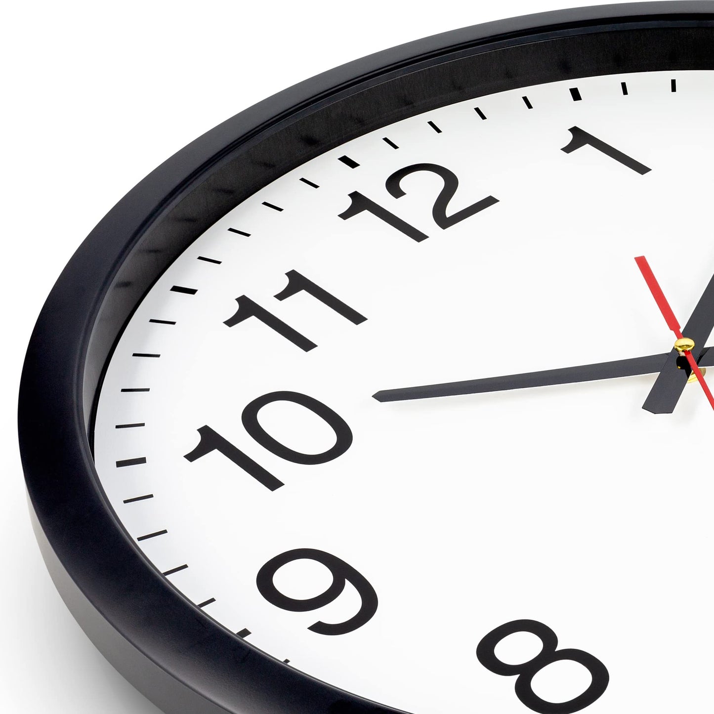 Bernhard Products Black Wall Clock Silent Non Ticking - XL 18 Inch Quality Quartz Battery Operated Round Easy to Read Home/Office/Classroom/School Clock