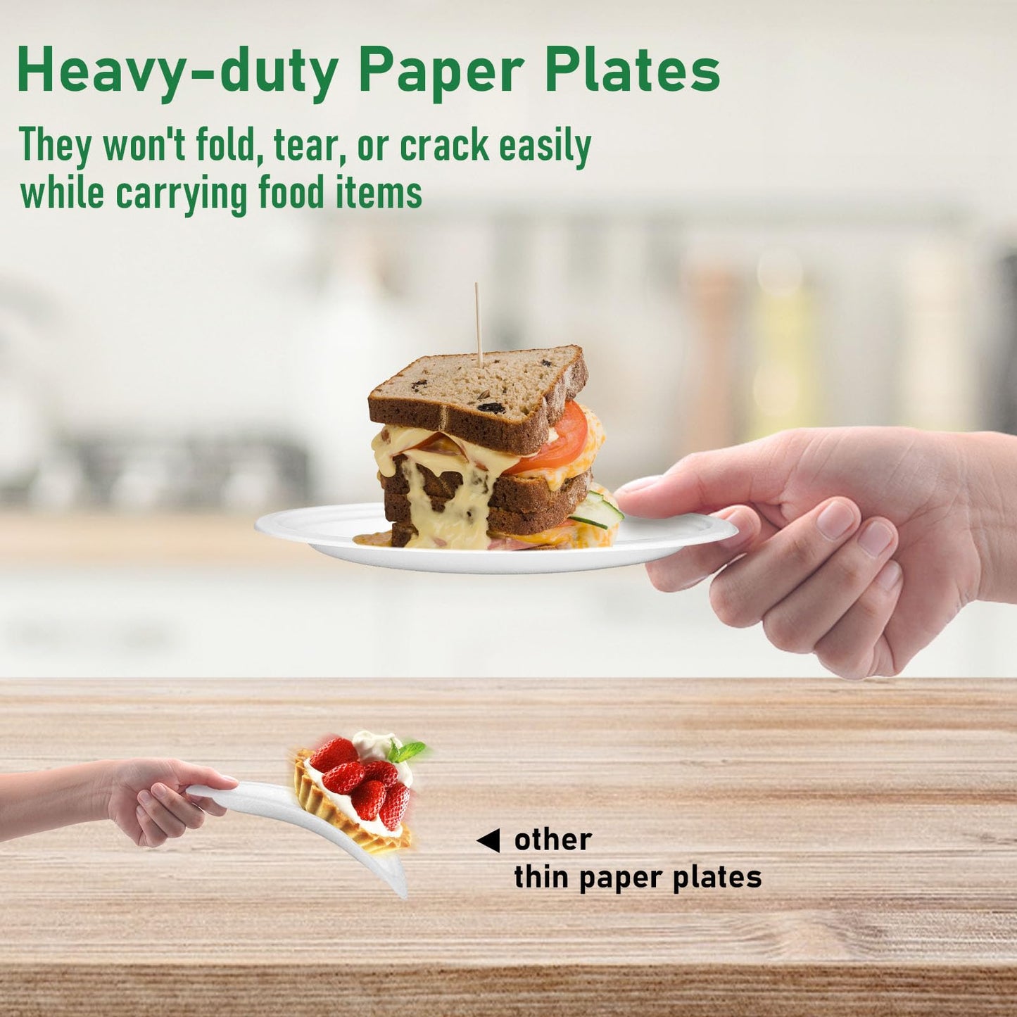 Uniecocus Paper Plates Bulk 1000 Count, Small Dessert Plates 6 Inch Disposable, Eco Friendly, Sturdy, White