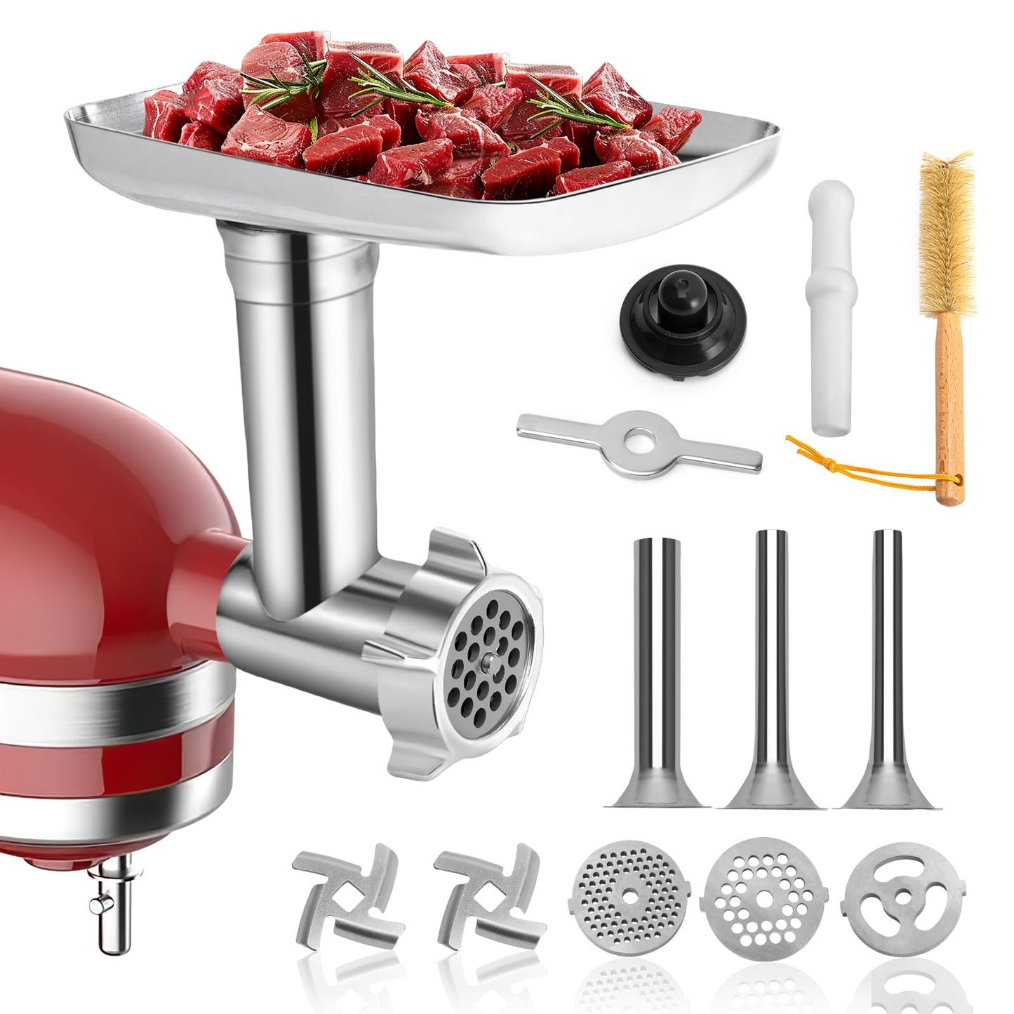 Meat Grinder Attachment for Kitchenaid Stand Mixer Stainless Steel, Meat Grinder Accessory for Kitchenaid Mixer