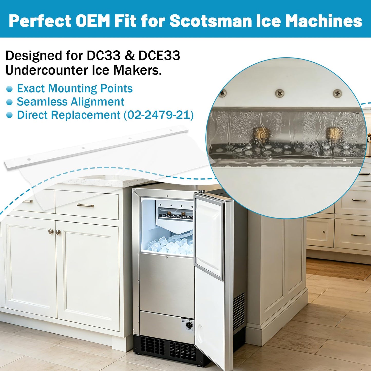 02-2479-21 Ice Maker Curtain Assembly with Top Bracket, for Scotsman DC33 DCE33 Ice Machines, Durable OEM Replacement Part