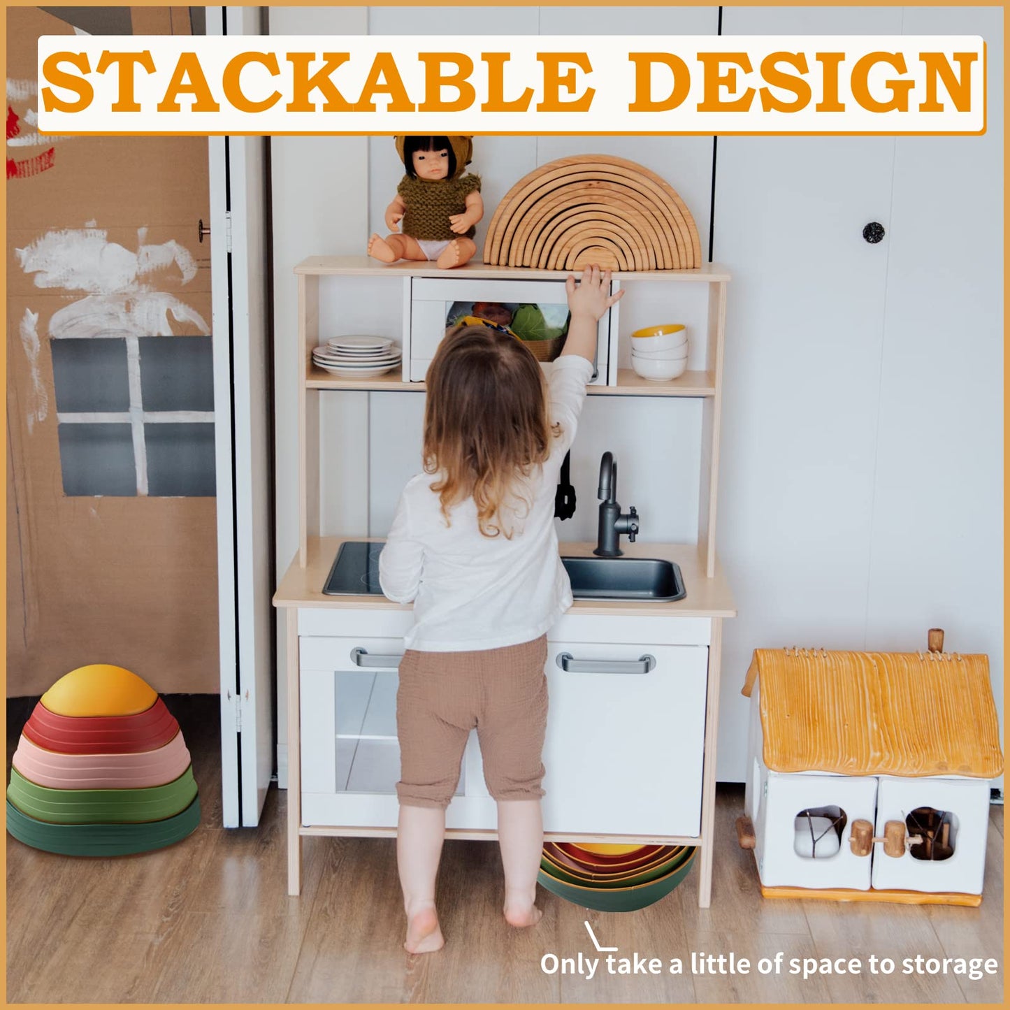 makarci Balance stepping stones for kids, non-slip toddlers sensory toys outdoor or indoor play, promoting motor skills and confidence, Obstacle Course Coordination Toys for children age 3 4 5 6 7+