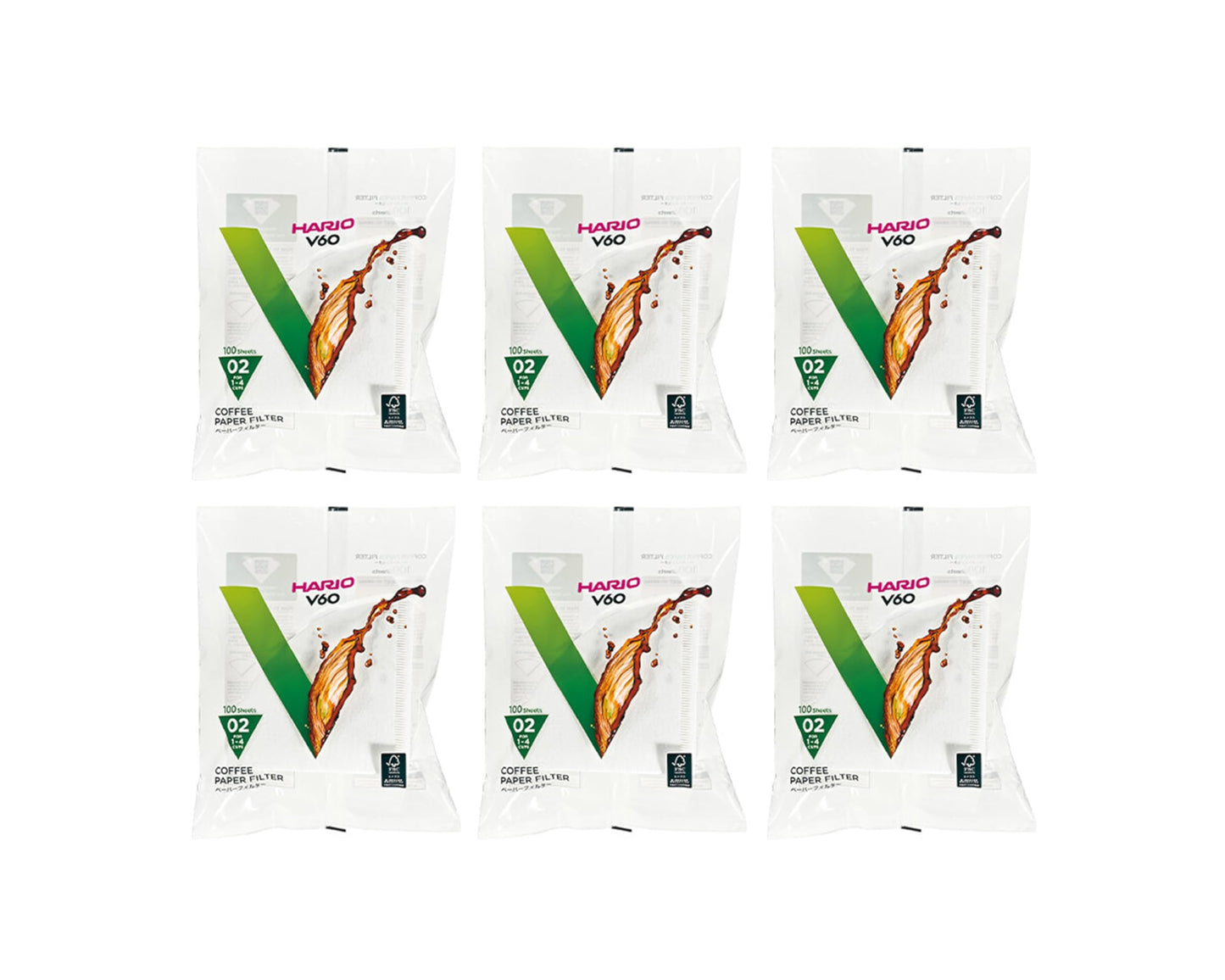 Hario V60 Paper Coffee Filter, Size 02, White, 600ct