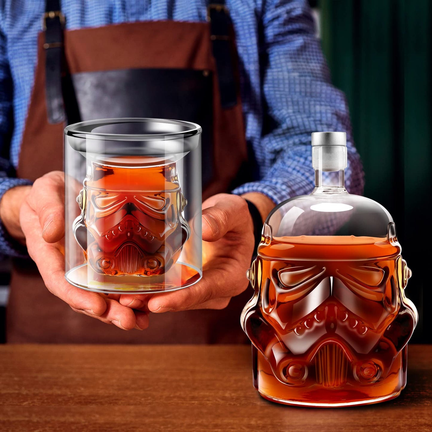 Whiskey Decanter Set, Whiskey Decanter with 2 Glasses, Decanter Set for Men Scotch Bourbon Vodka, Bosses Day Gifts for Men Dad Husband Boyfriend