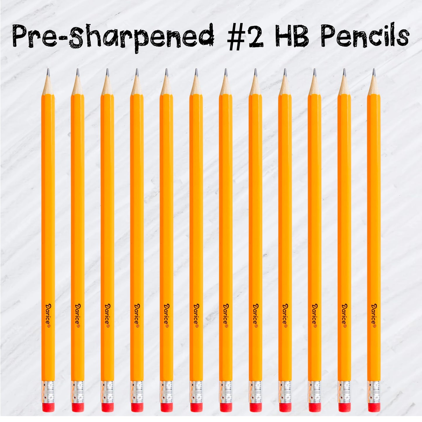 Darice Wood-Cased Pencils, 288pc Bulk Pre-sharpened #2 HB Pencils with Eraser for Classroom Back to School Supplies, 12 x 24 Pack